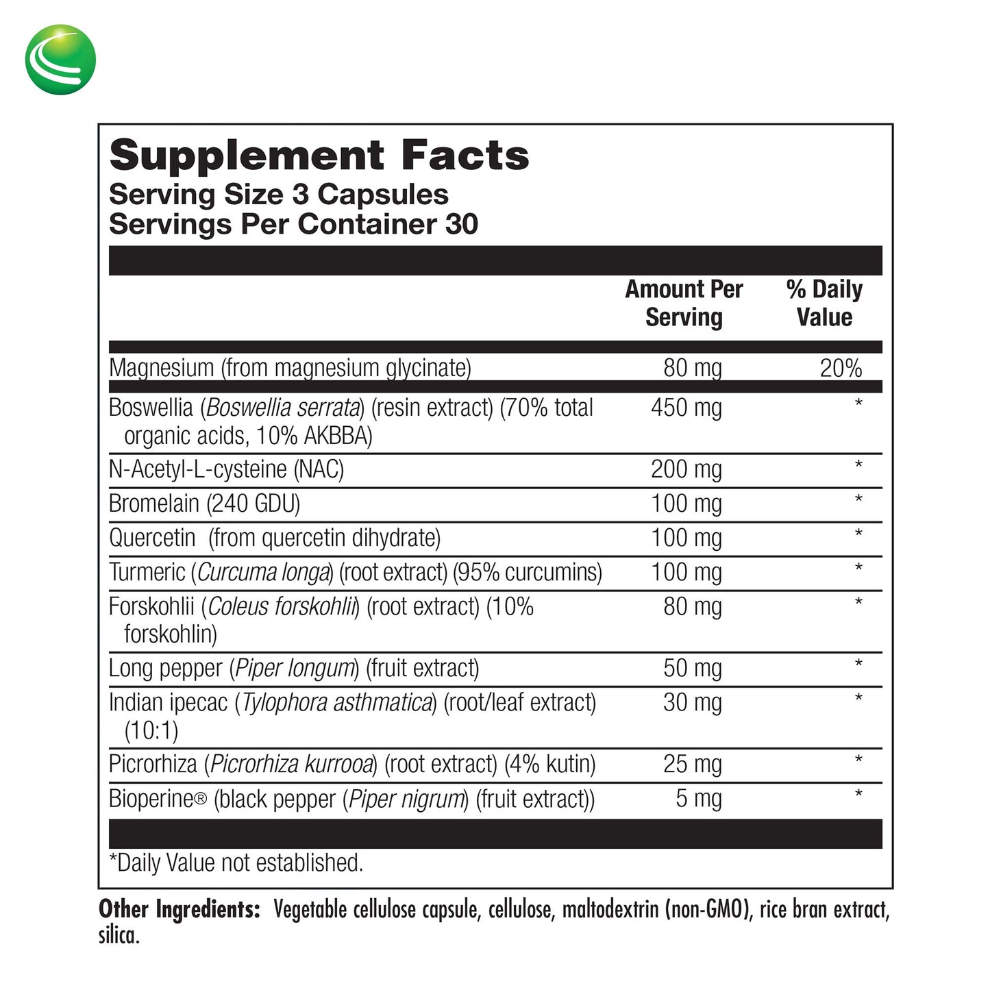 Nutra BioGenesis Pulmonary Factors NAC & Boswellia Extract Capsules, 90 Veggie Capsules
