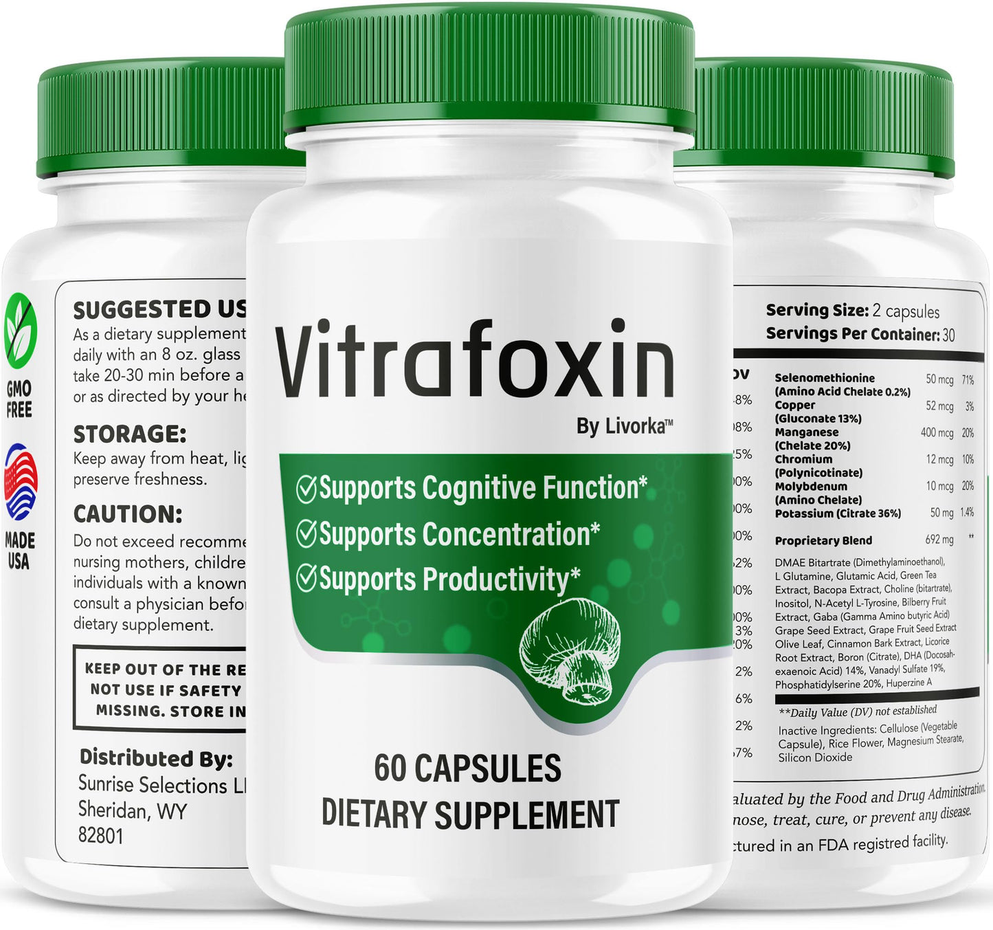 LIVORKA Vitrafoxin Capsules Formula, 300 Capsules