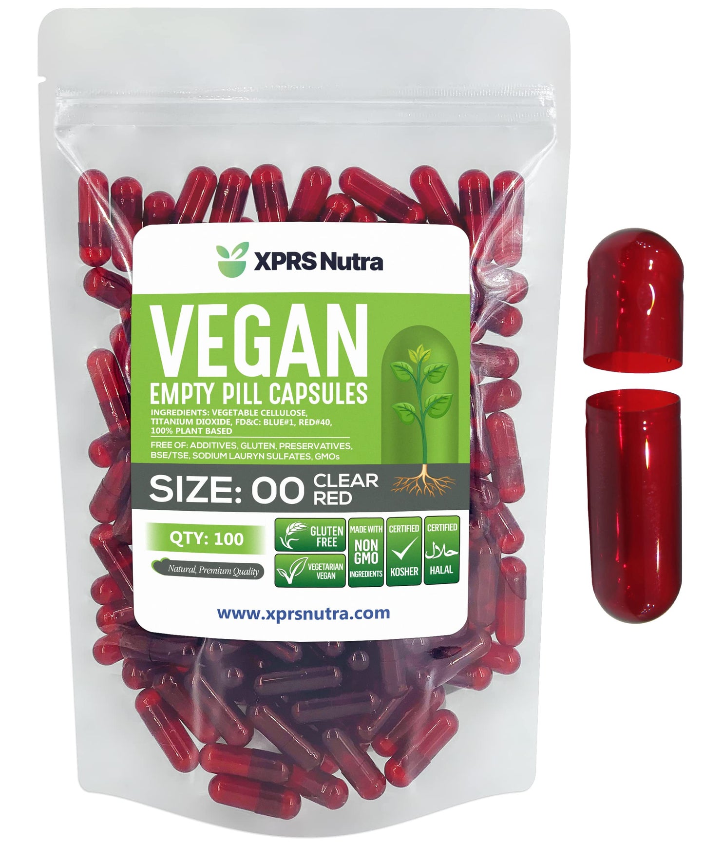 XPRS Nutra Size 00 Empty Capsules, 100 Capsules