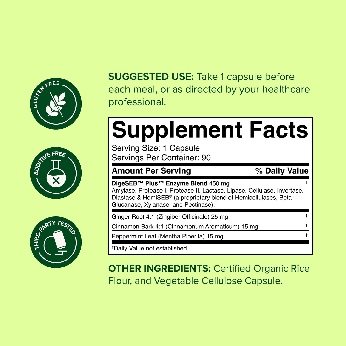 nbpure Vegan Digestive Enzyme Complex Capsule 90 Count