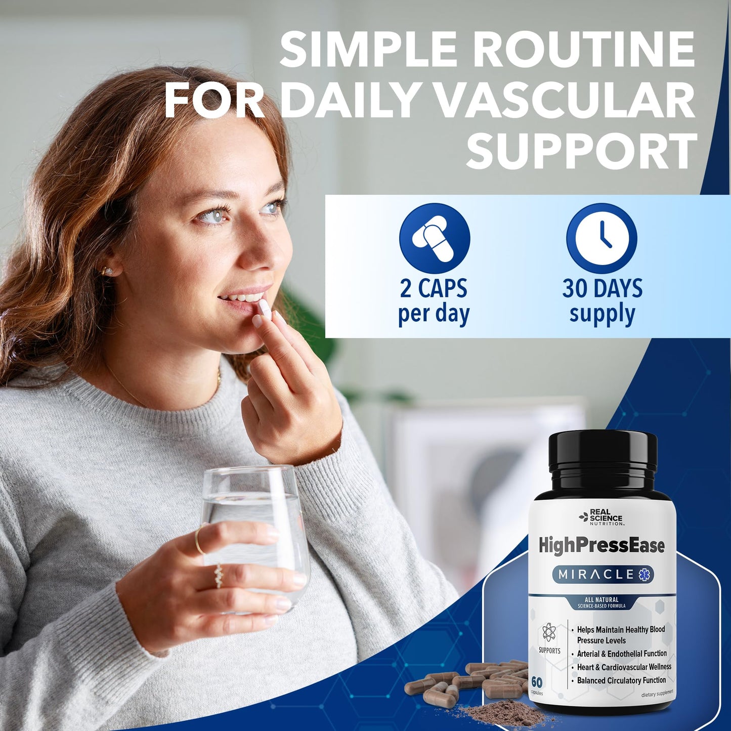 Real Science Nutrition HighPressEase 60 Capsules