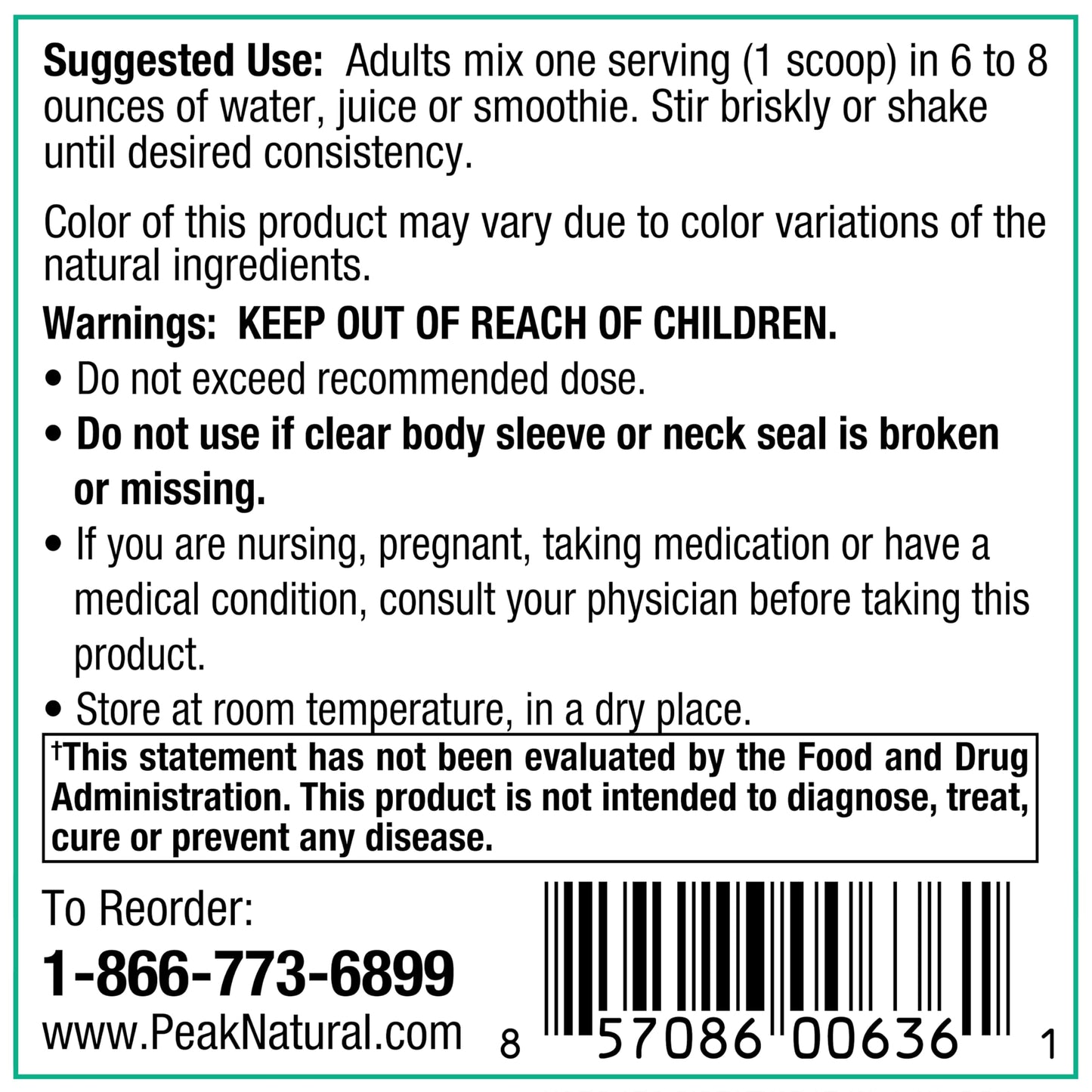 Peak Pure & Natural Peak Organic Superfruits Polyphenol Rich Superfood Powder, 4.76 oz