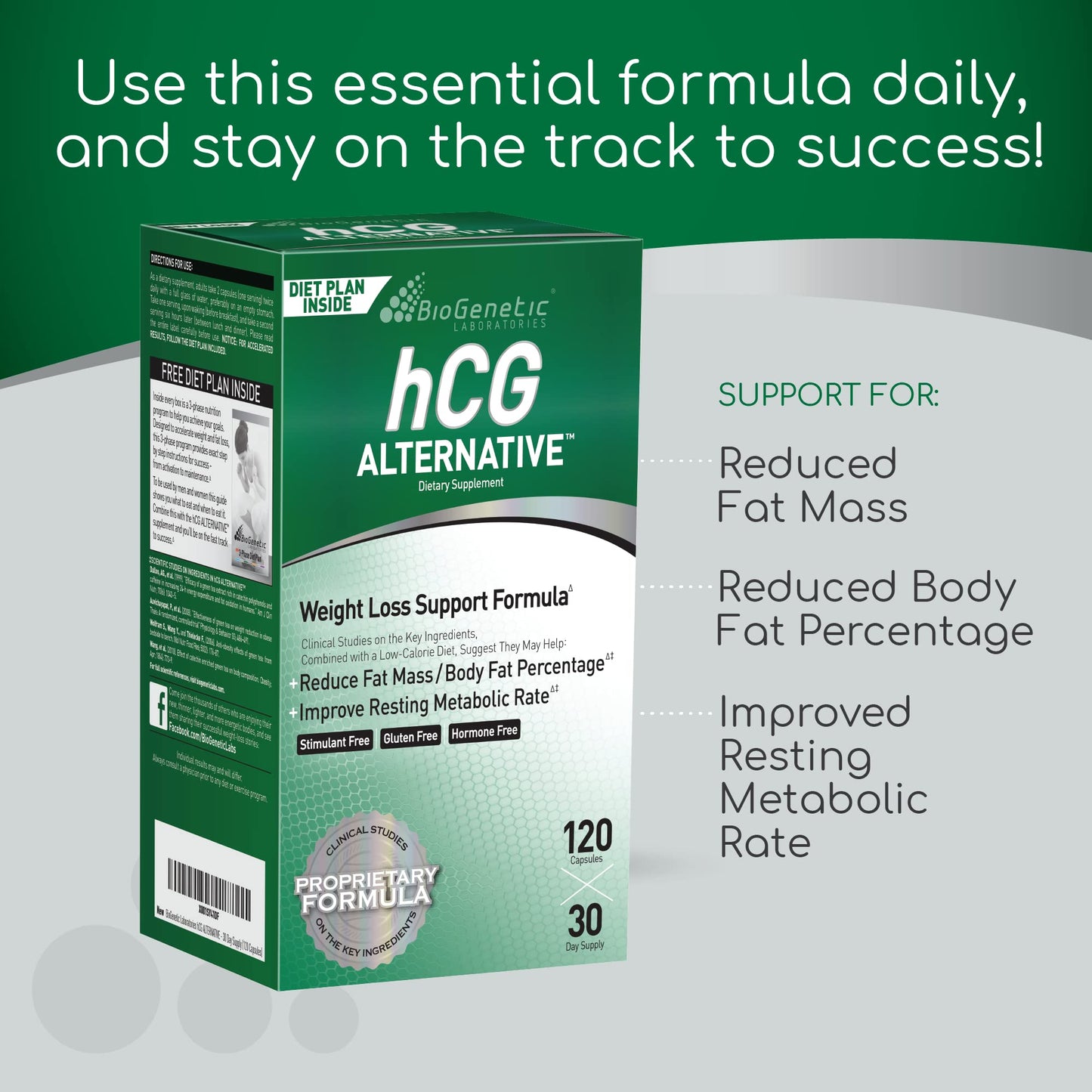 BioGenetic Laboratories hCG Alternative Weight Loss Pills and Fat Burner Capsules, 120 Count
