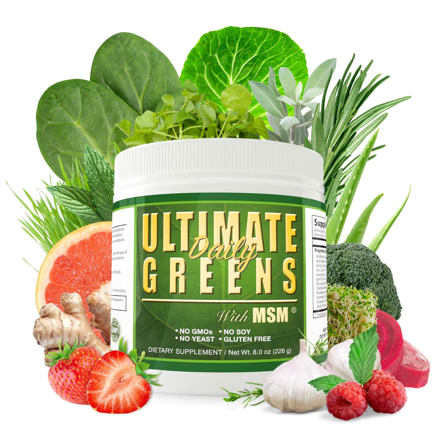 Daily Health Ultimate Greens with MSM Powder 8 oz