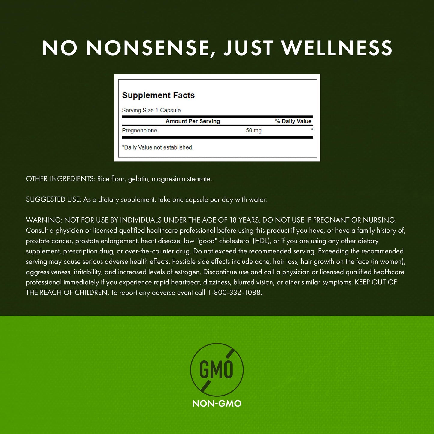 Swanson Super-Strength Pregnenolone 50 mg Capsules, 60 Count