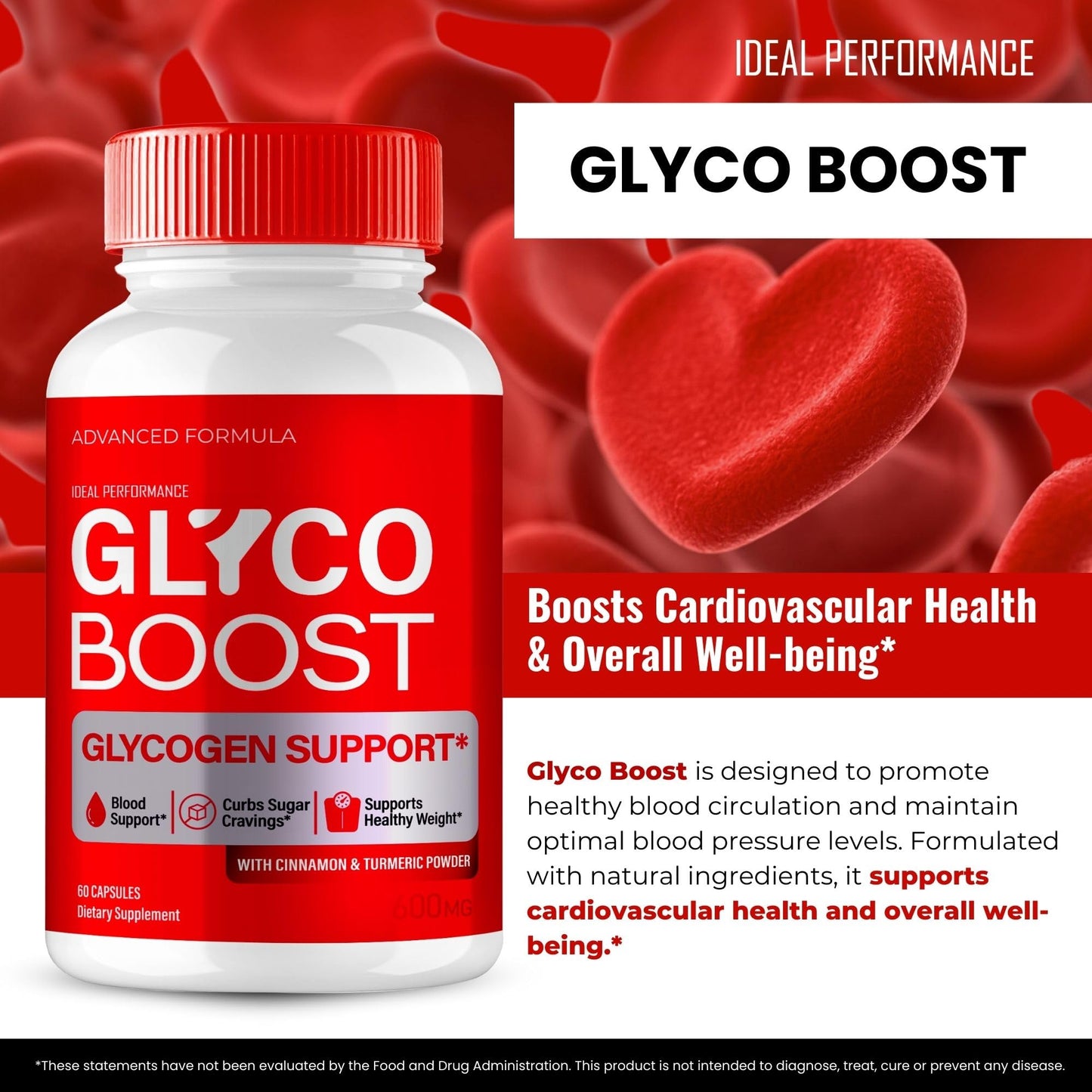 IDEAL PERFORMANCE Glyco Boost Blood Capsules, 60 Count