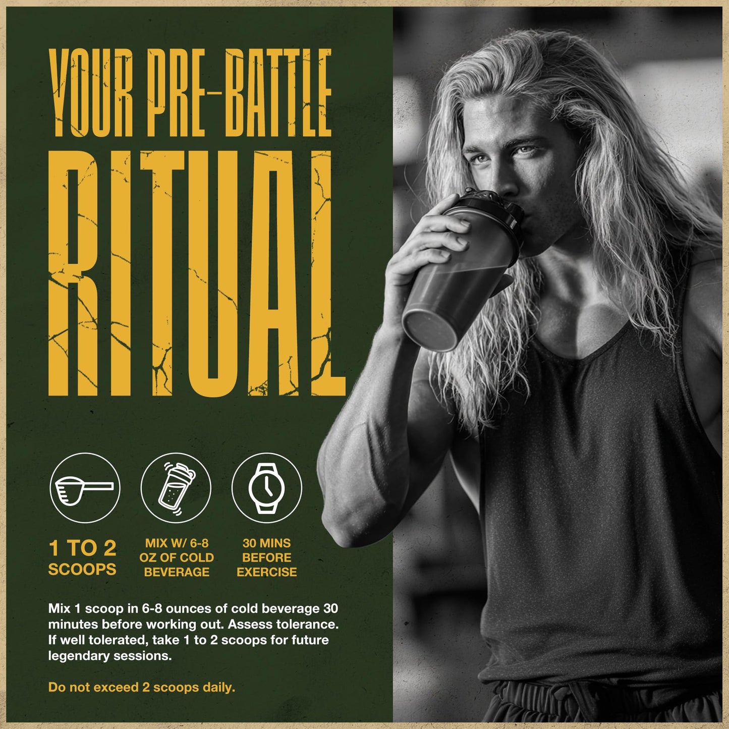 Celtic Hero Famous Warlord Pre-Workout for Men, Powder, 8.81 oz