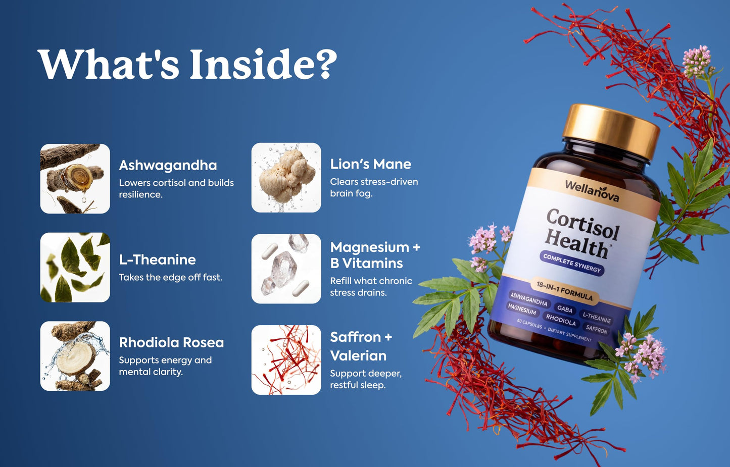 Wellanova Cortisol Supplement for Women Capsules 60