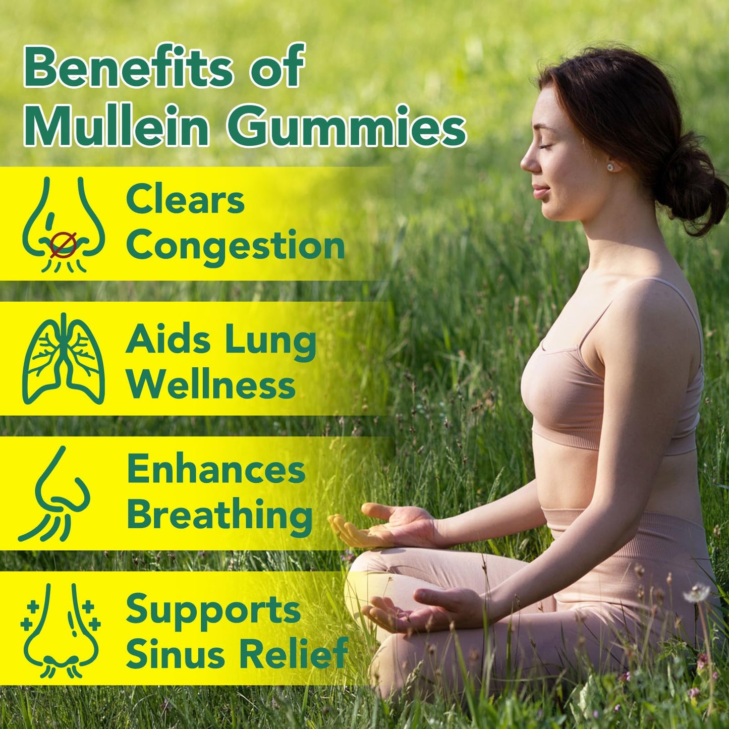 MXCZBSM Mullein Herbal Supplement, 120 Gummies