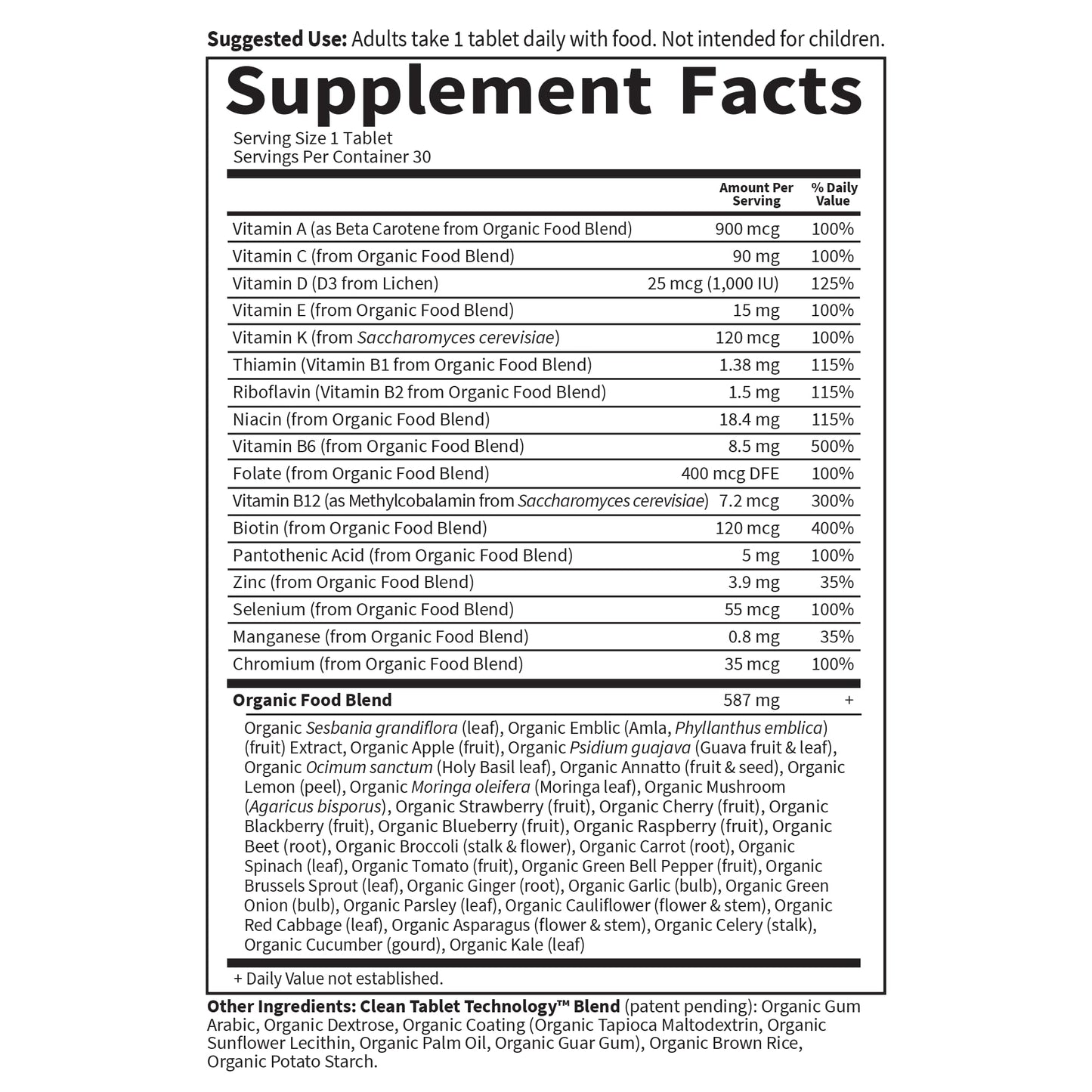 Garden of Life Once Daily Whole Food Multivitamin for Men Caplets, 30 Count