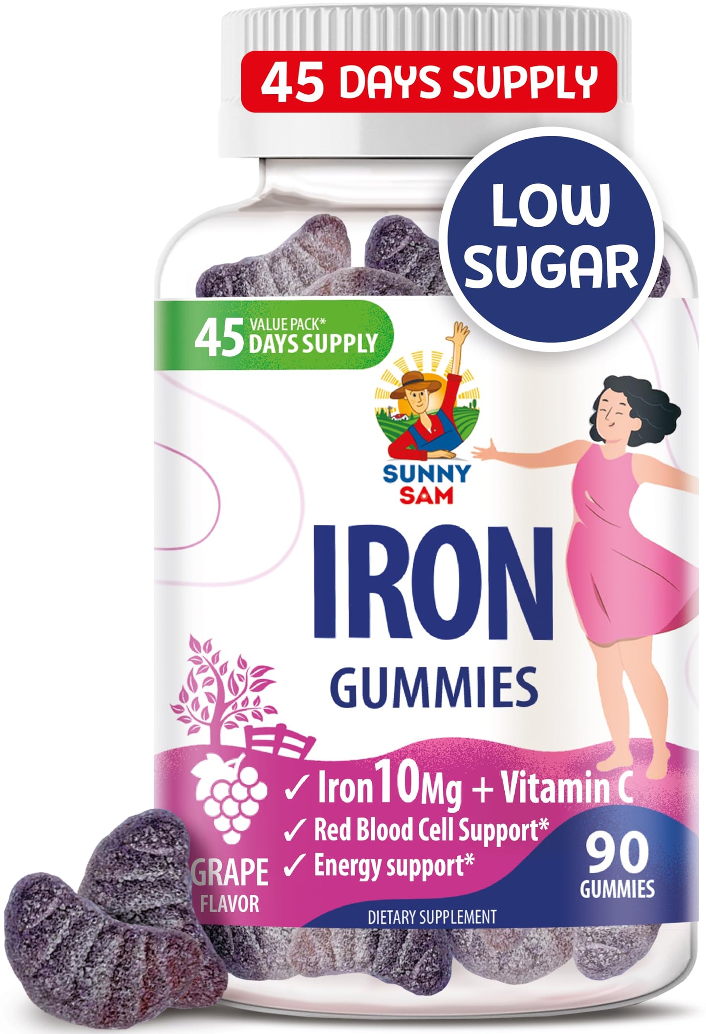 SUNNY SAM Iron Gummies Gummy 90 Count