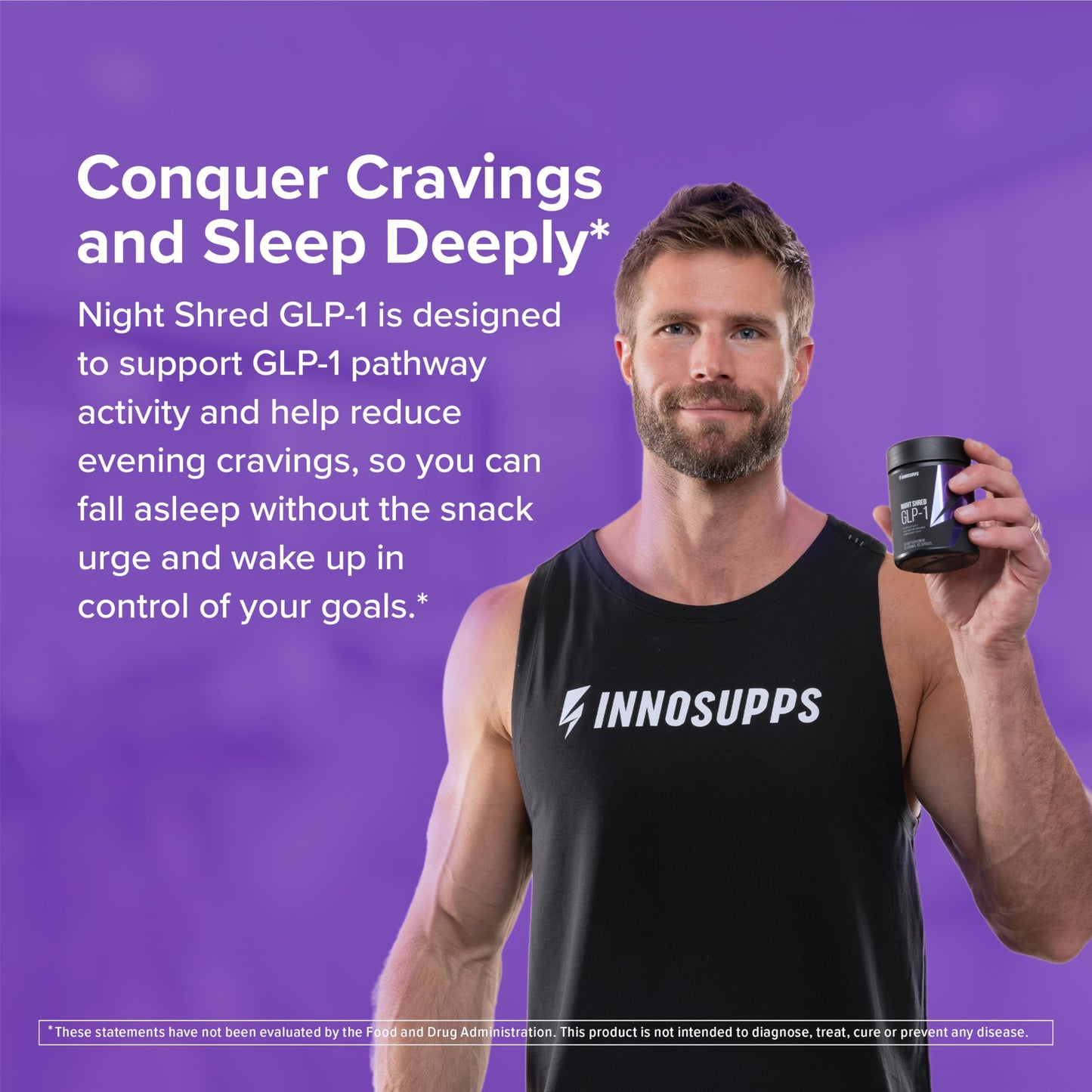 InnoSupps Night Shred GLP-1 Supplement Weight Loss Night Time Fat Burner, 60 Capsules