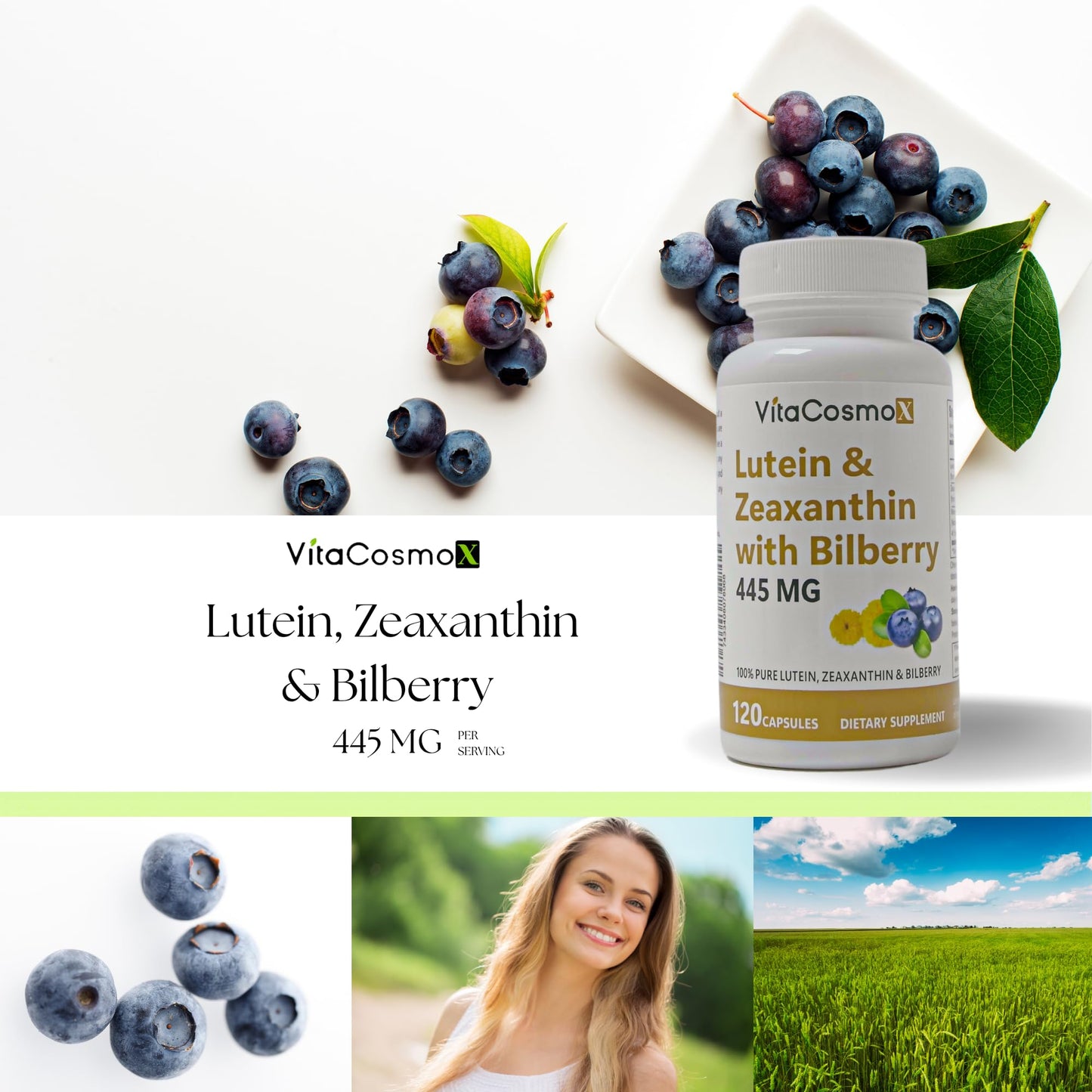 VitaCosmoX Lutein with Zeaxanthin Capsules 120 Capsules