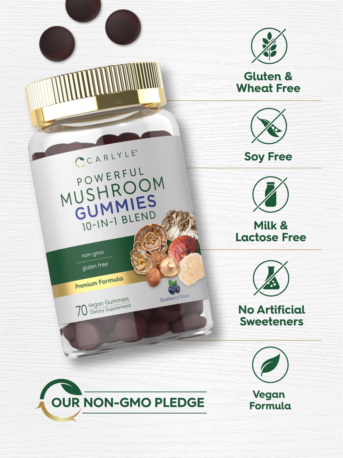 Carlyle Mushroom Complex Gummy, 70 Count