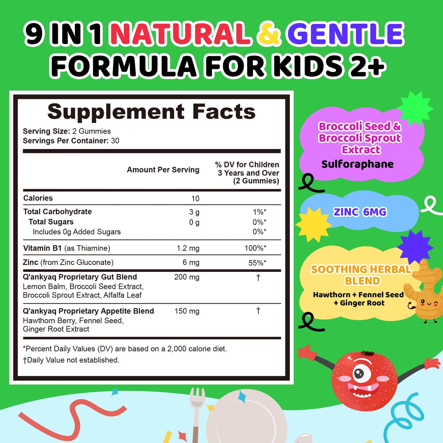 Q'ankyaq Appetite Booster for Kids Weight Gain Gummies, 60 Gummies