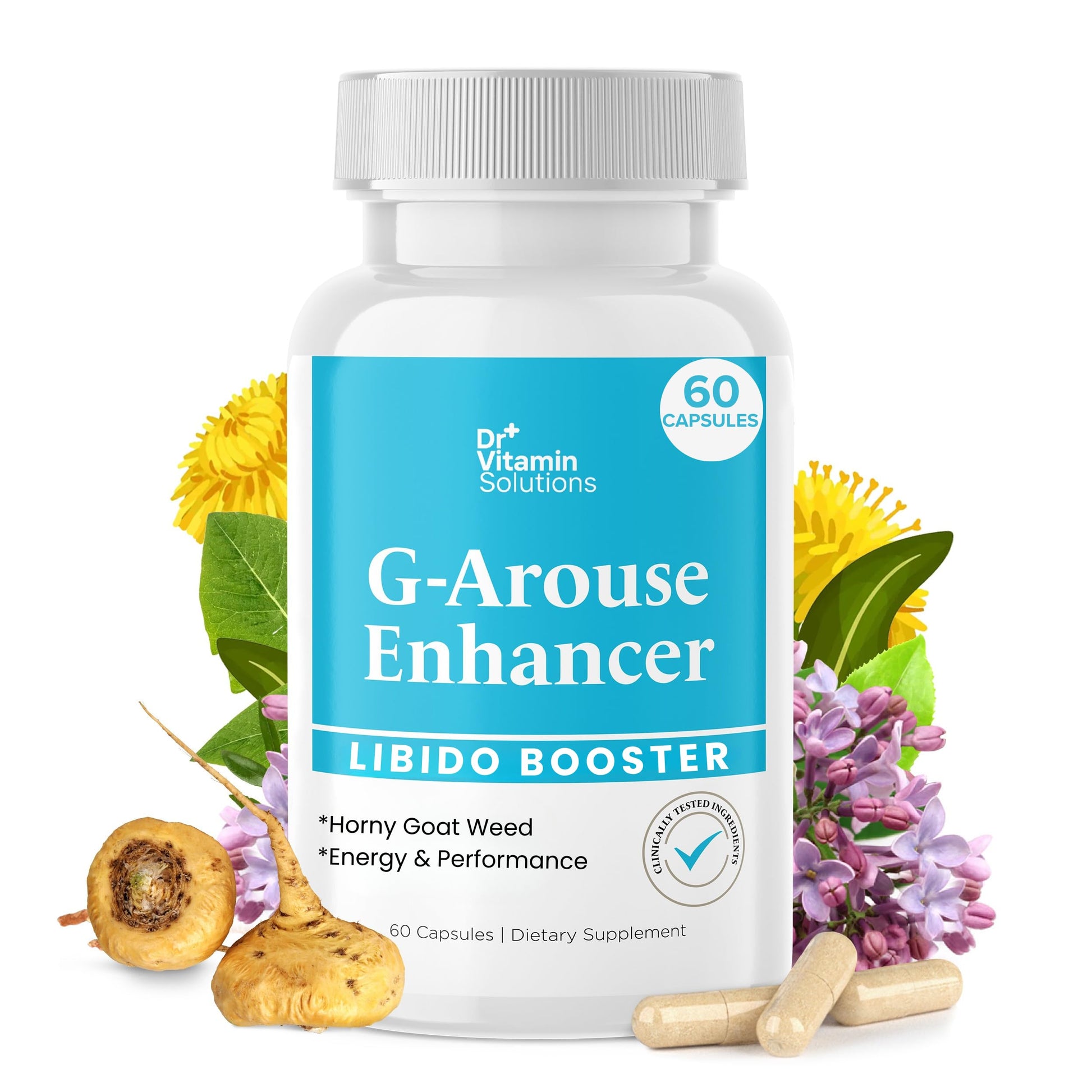 DR VITAMIN SOLUTIONS G-Arouse Libido Booster with Horny Goat Weed Capsules, 60 Count