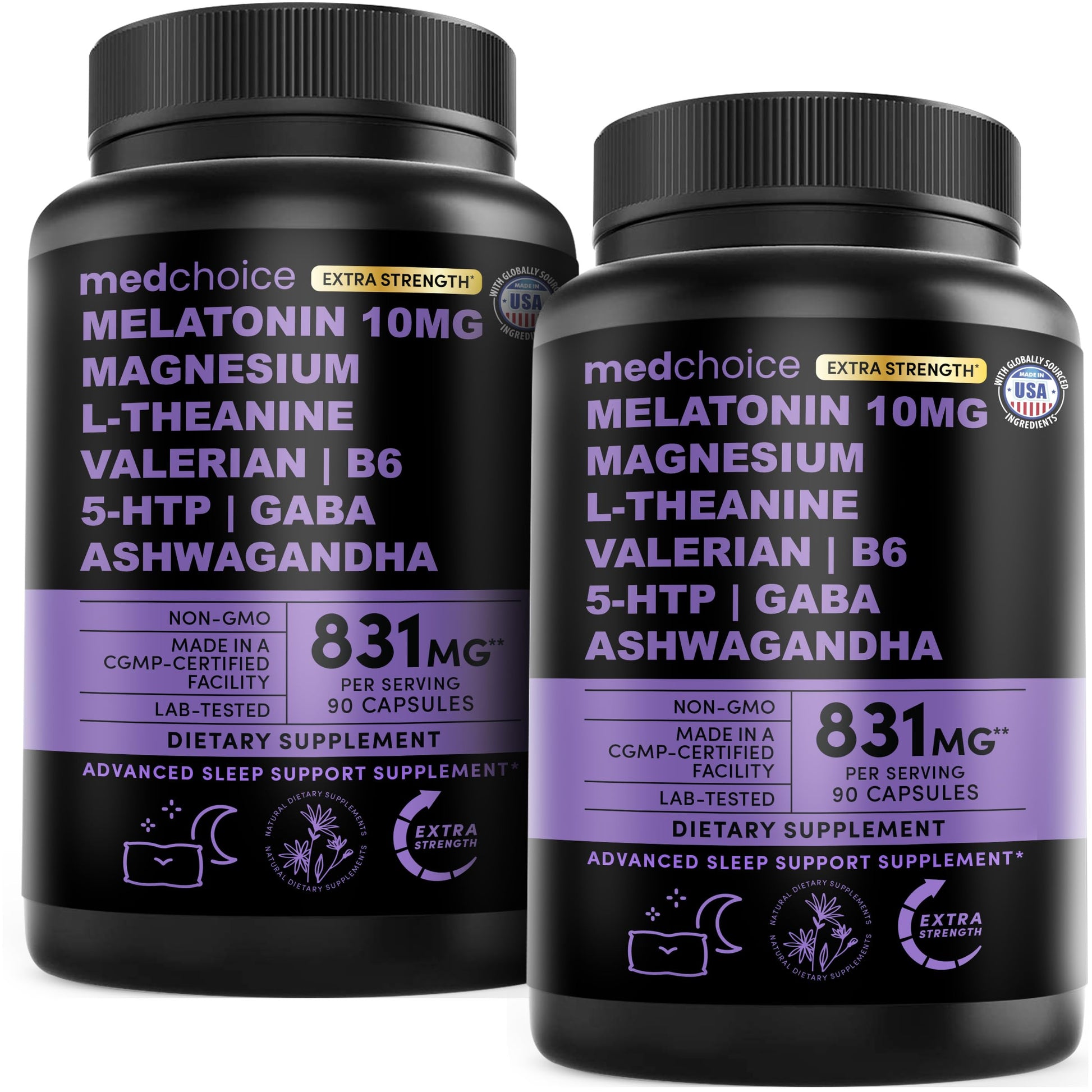 MEDCHOICE 12-in-1 Melatonin Sleep Capsules, 180 Capsules