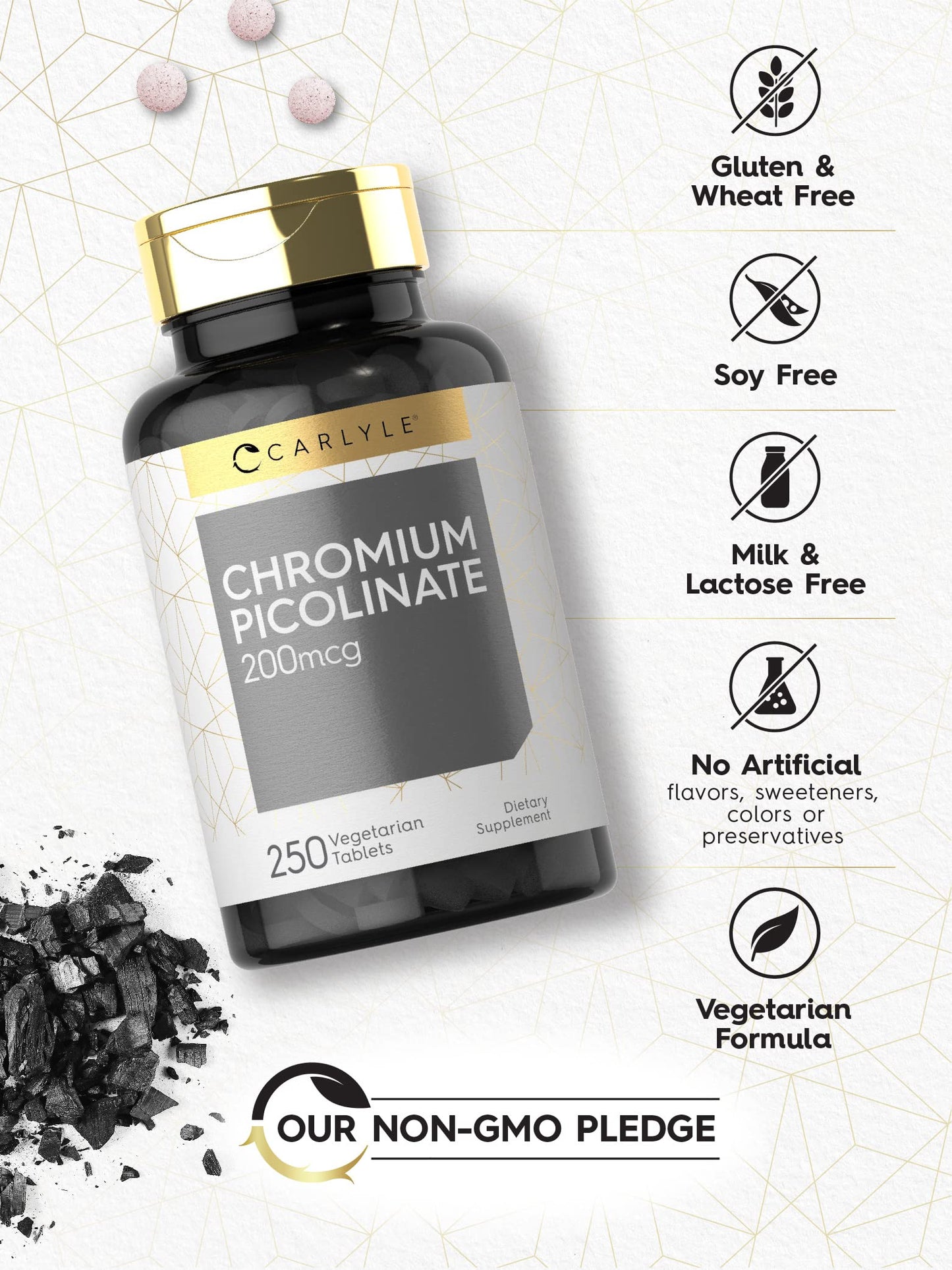 Carlyle Chromium Picolinate 200mcg Tablet, 250 Count
