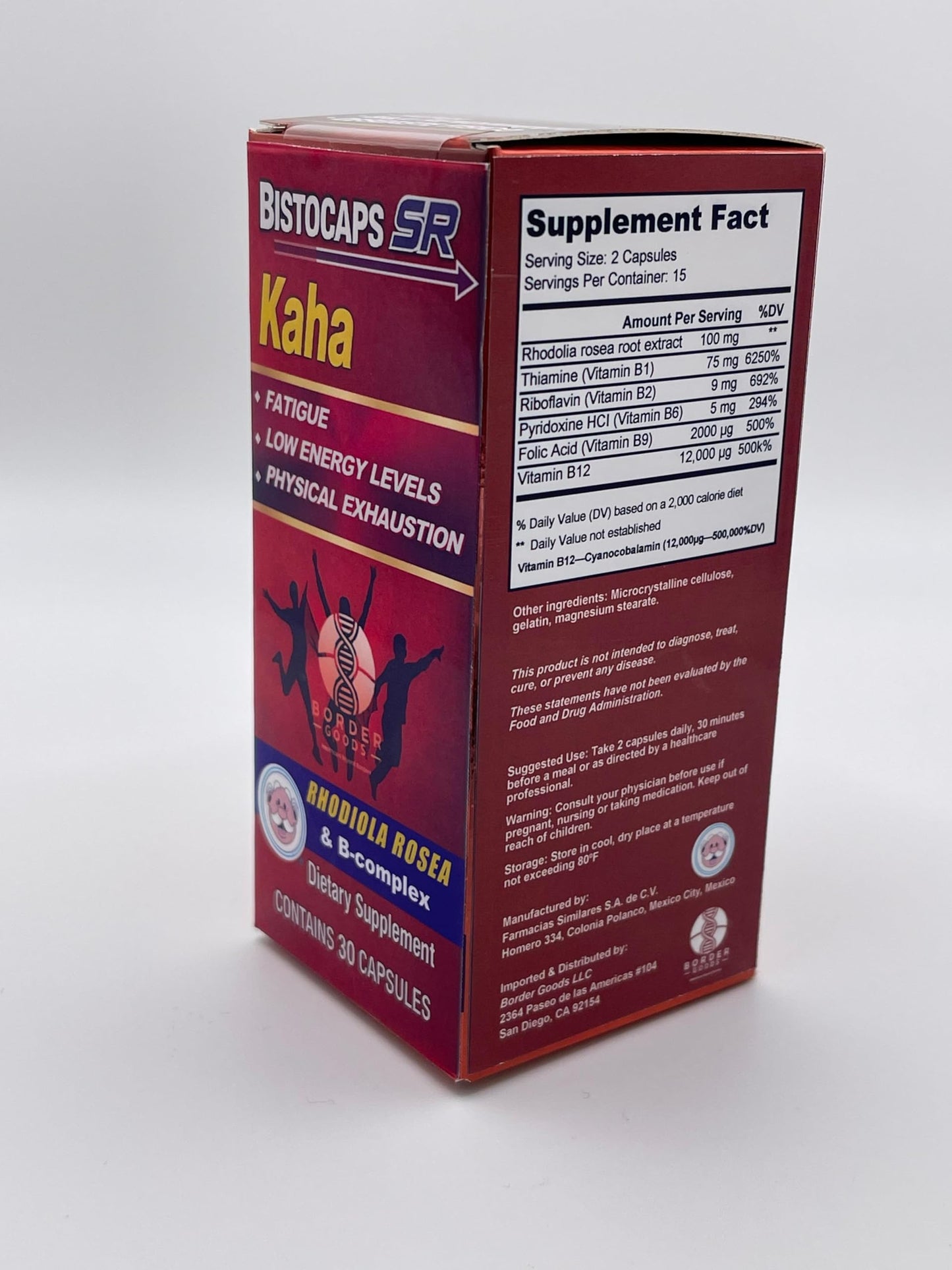 Generic Kaha Bistocaps SR Rhodiola Rosea & B-Complex Tablet, 30 Tablets