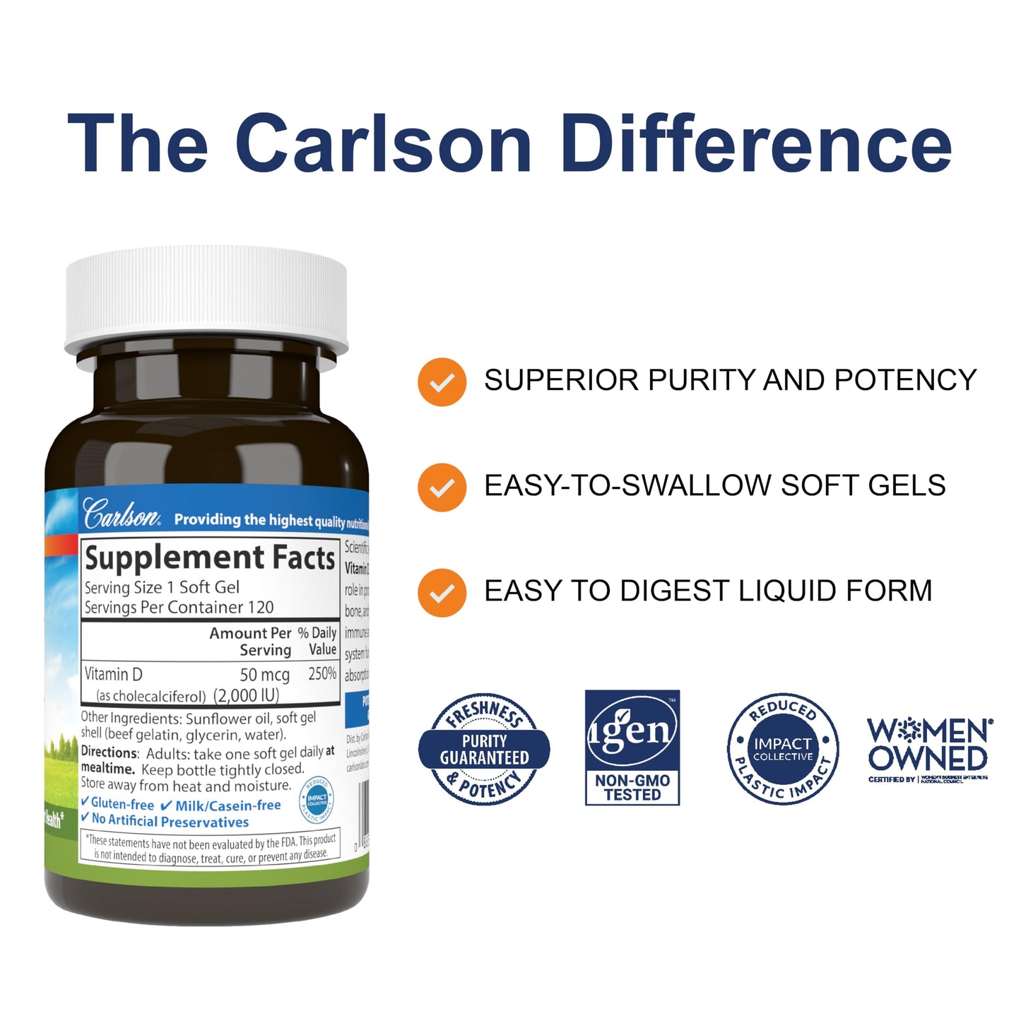 Carlson Vitamin D3 Softgels 120