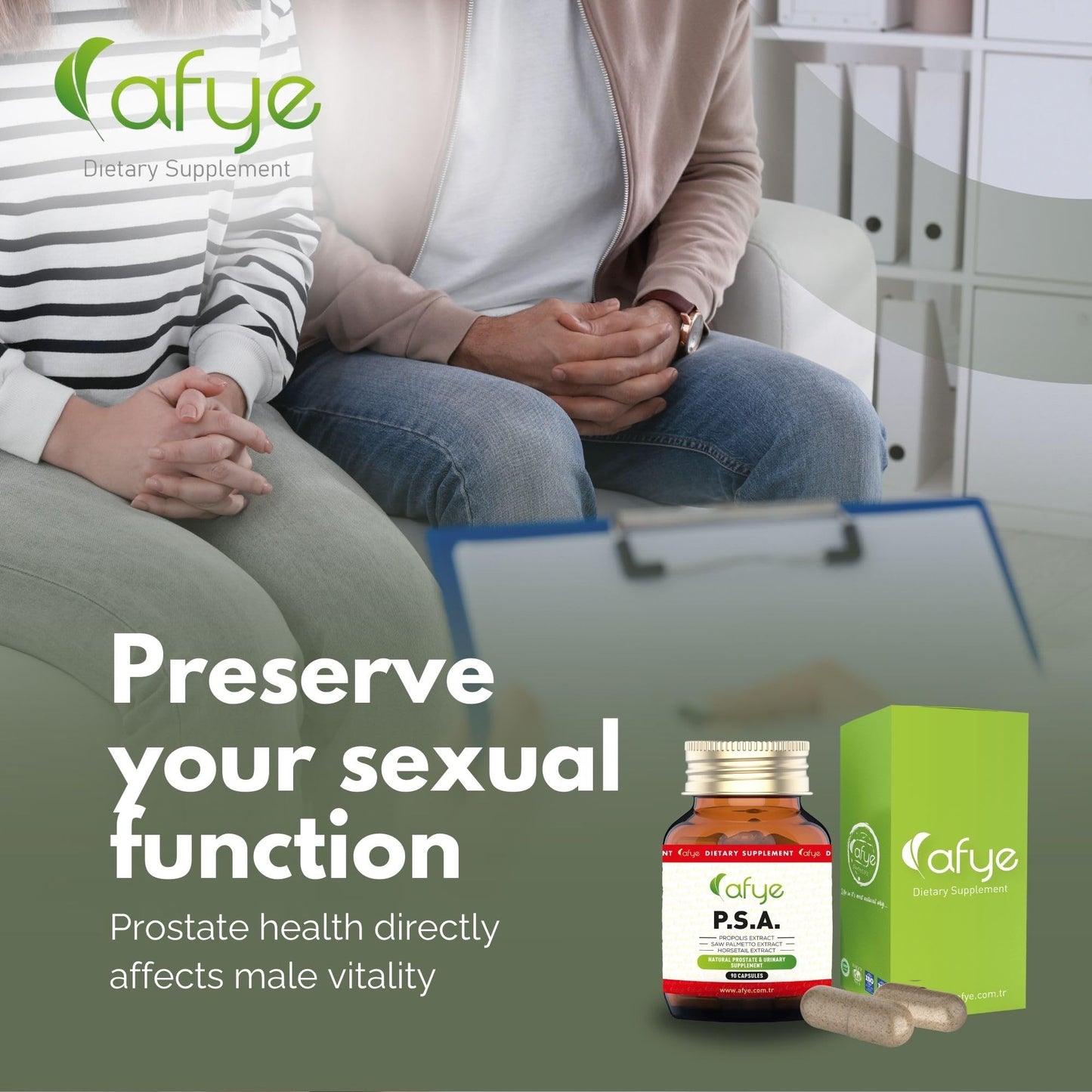 afye Saw Palmetto Prostate Supplement for Men with Propolis Extract & Horsetail, Capsules, 90 Count