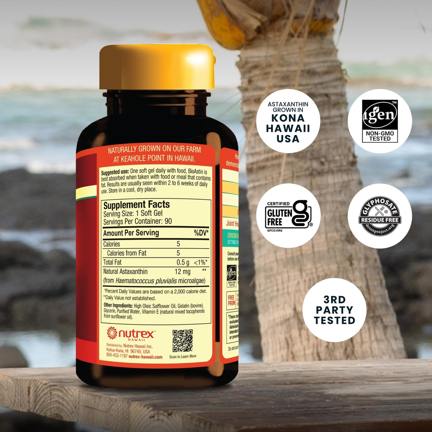 Nutrex Hawaii BioAstin Hawaiian Astaxanthin High Potency Softgels, 90 Count