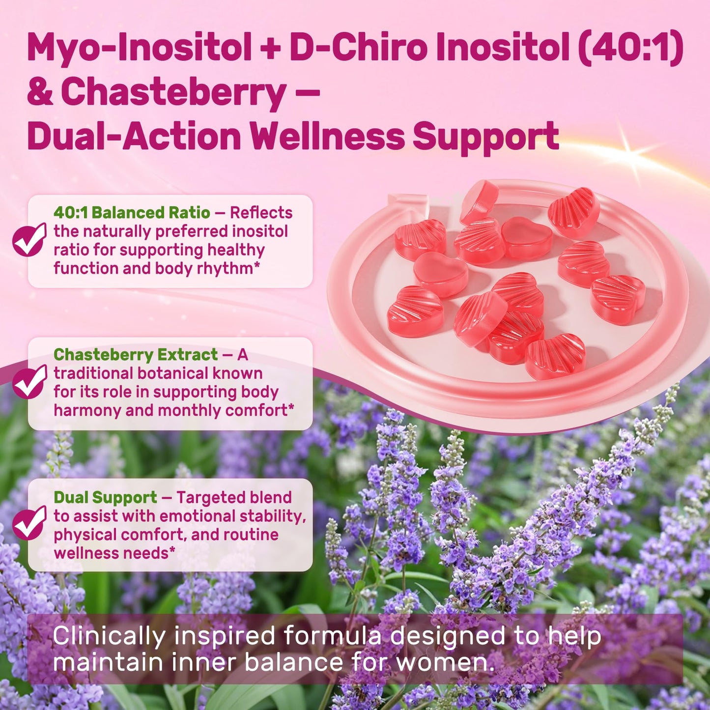 LILICARE Inositol Gummies 120 Count