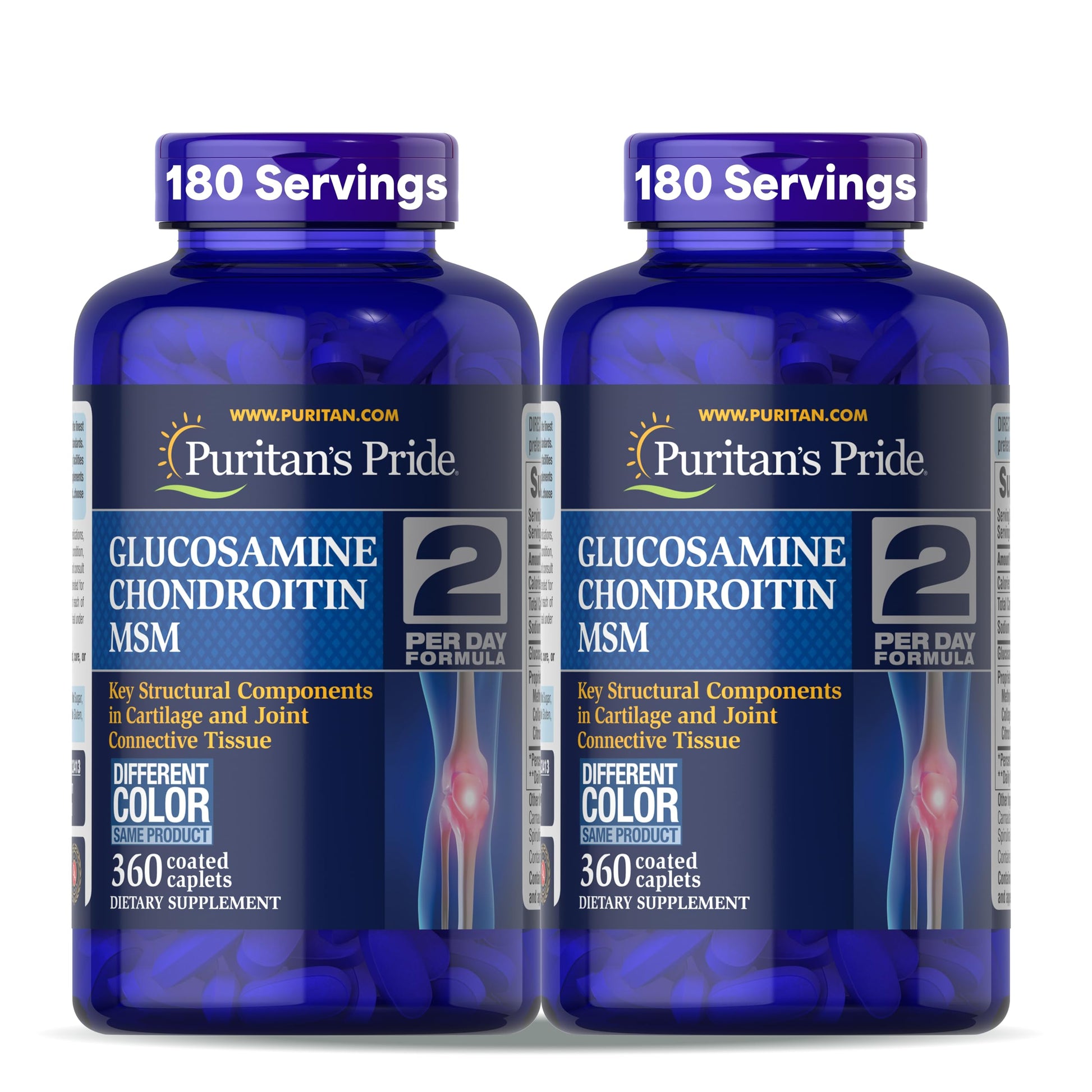 Puritan's Pride Glucosamine Chondroitin MSM Dietary Supplement for Joint Health Caplets 720