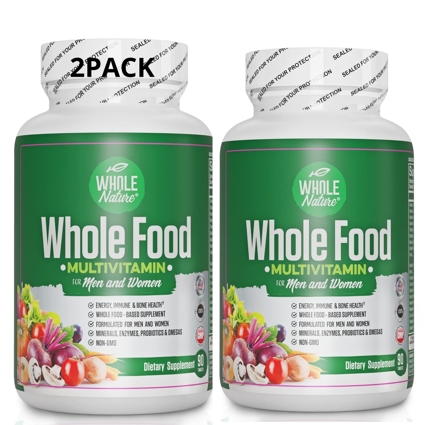 Whole Nature Whole Food Multivitamin for Men and Women 90 Tablets