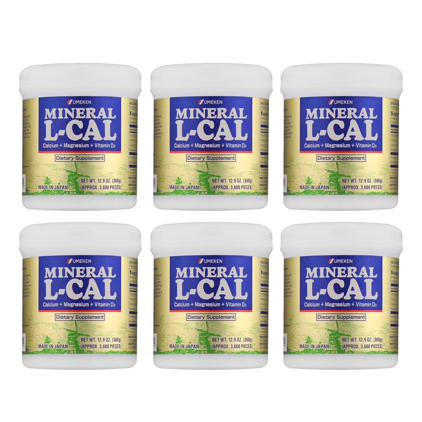 Umeken Mineral L-Cal Calcium with Vitamin D3 Tablets, 360 Tablets