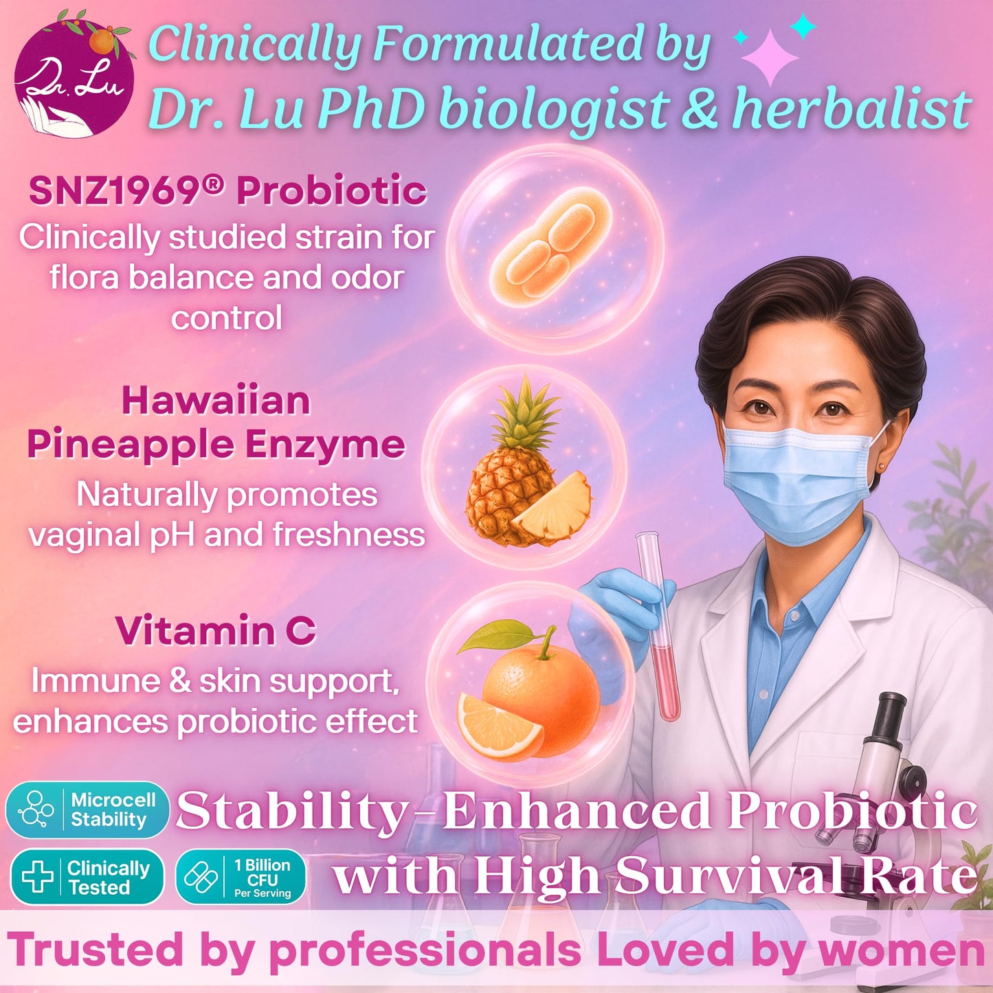 Dr. Lu Happy Girl Feminine Balance Gummies Gummy 60 Count
