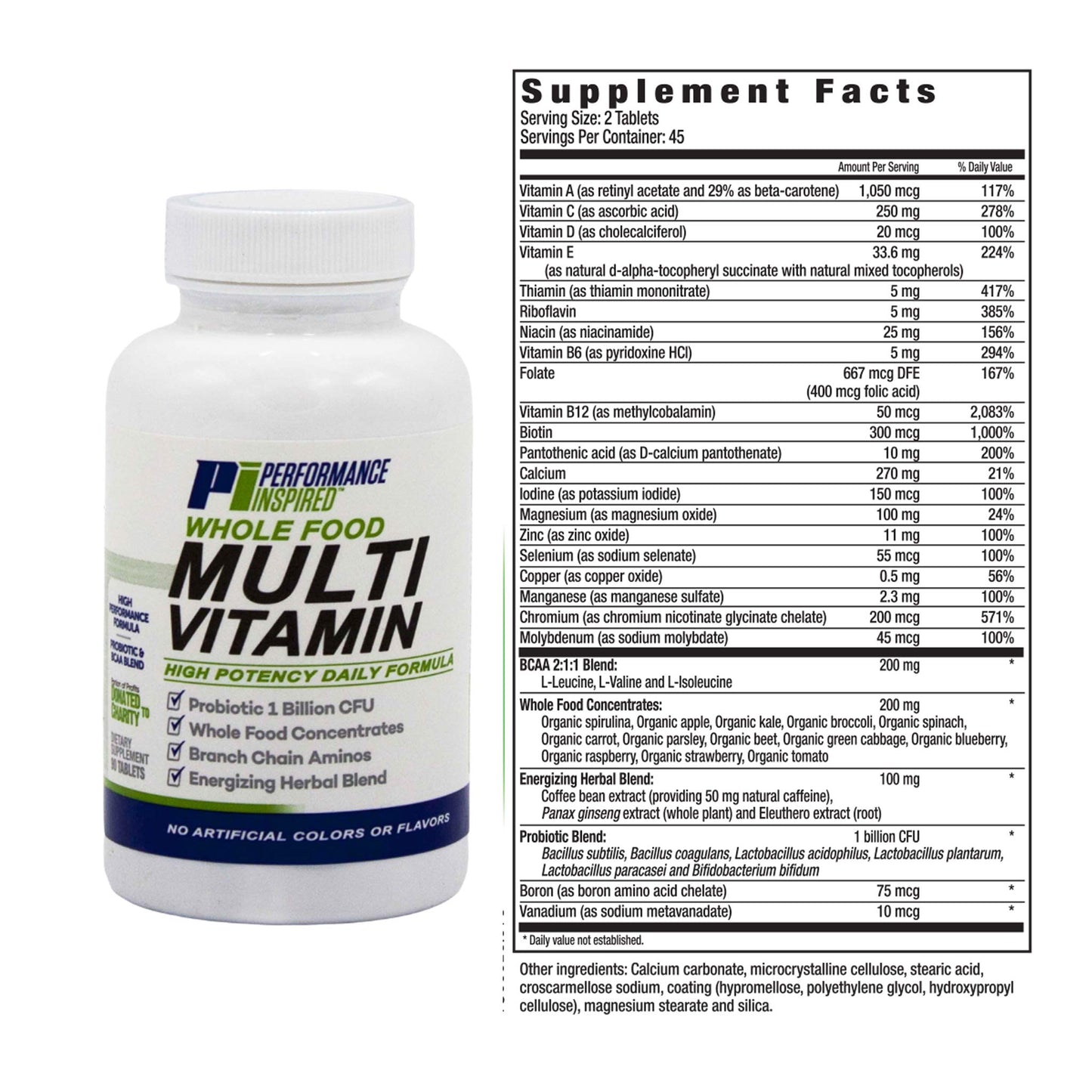 PERFORMANCE INSPIRED Whole Food Multi Vitamin 90 Tablets