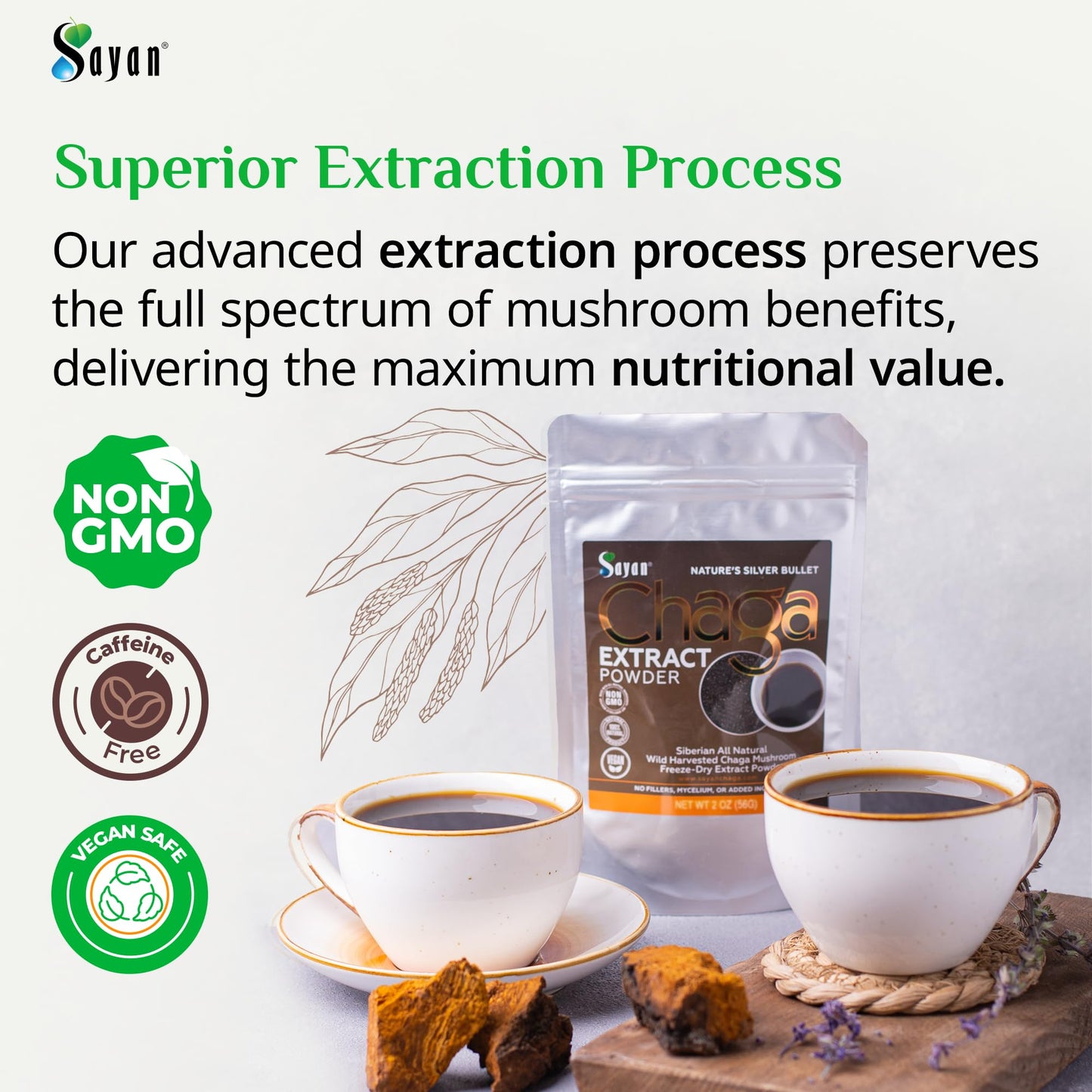 Sayan Siberian Chaga Mushroom Extract Powder, 35.2 oz