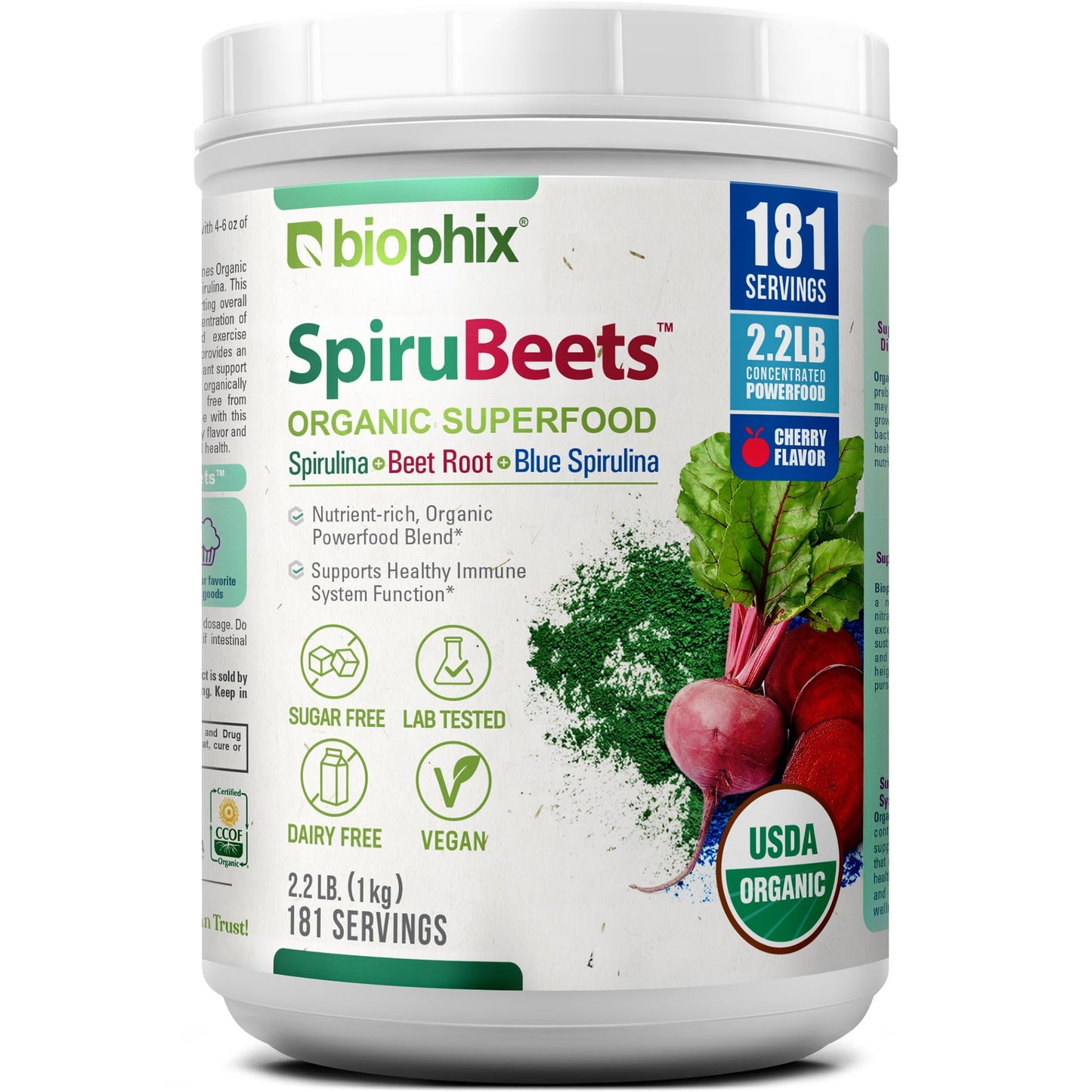 biophix SpiruBeets Organic Spirulina Beet Root Powder 35.2