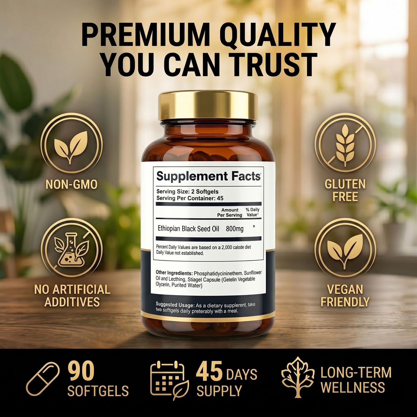 Purixia Ethiopian Black Seed Oil Softgels 90 Count