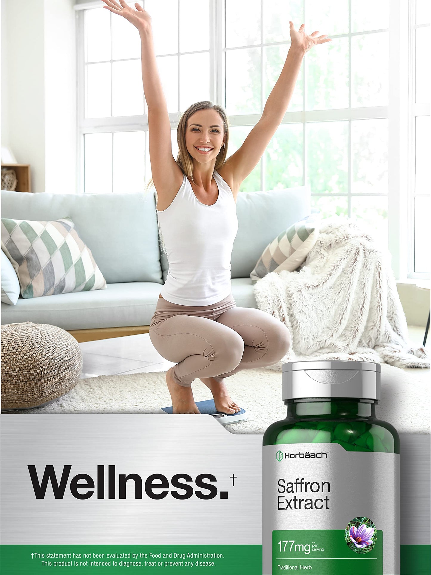 Horbäach Saffron Extract Supplement Capsules 200