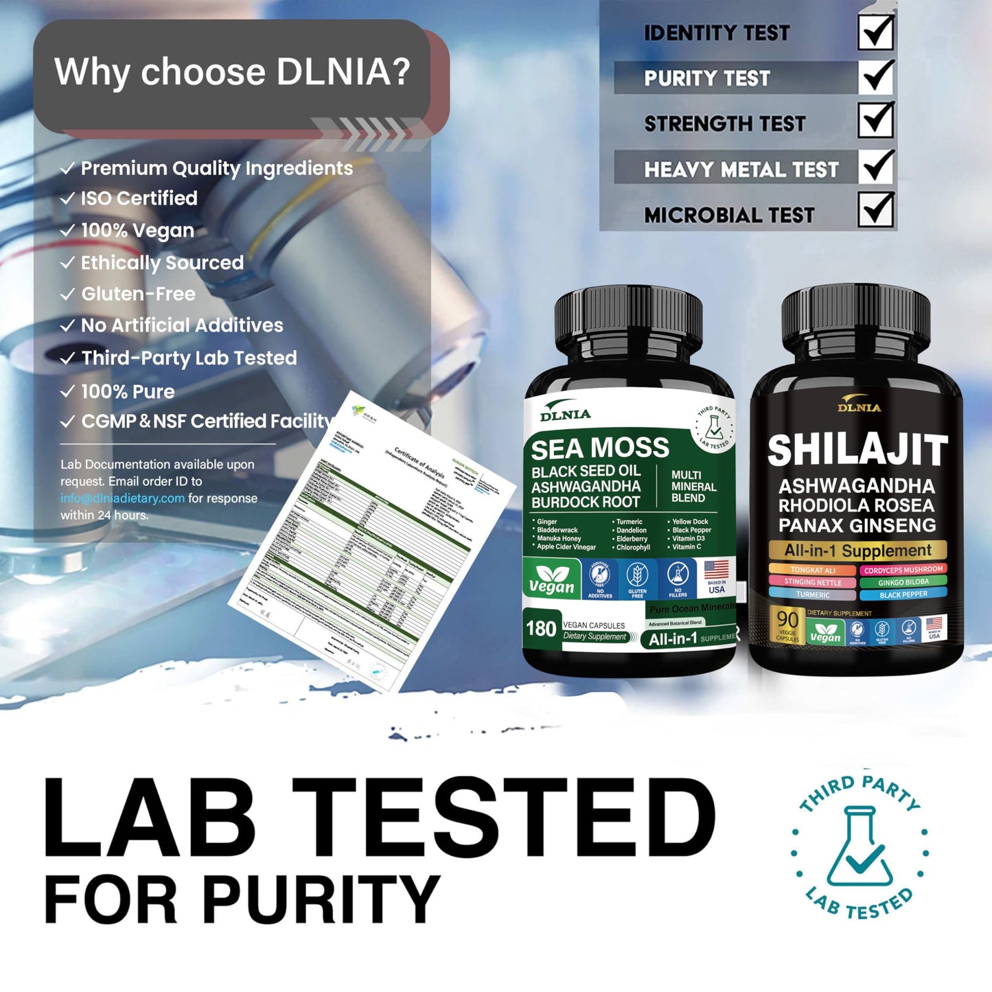 DLNIA Shilajit & Sea Moss Vitality Bundle 120 Capsules