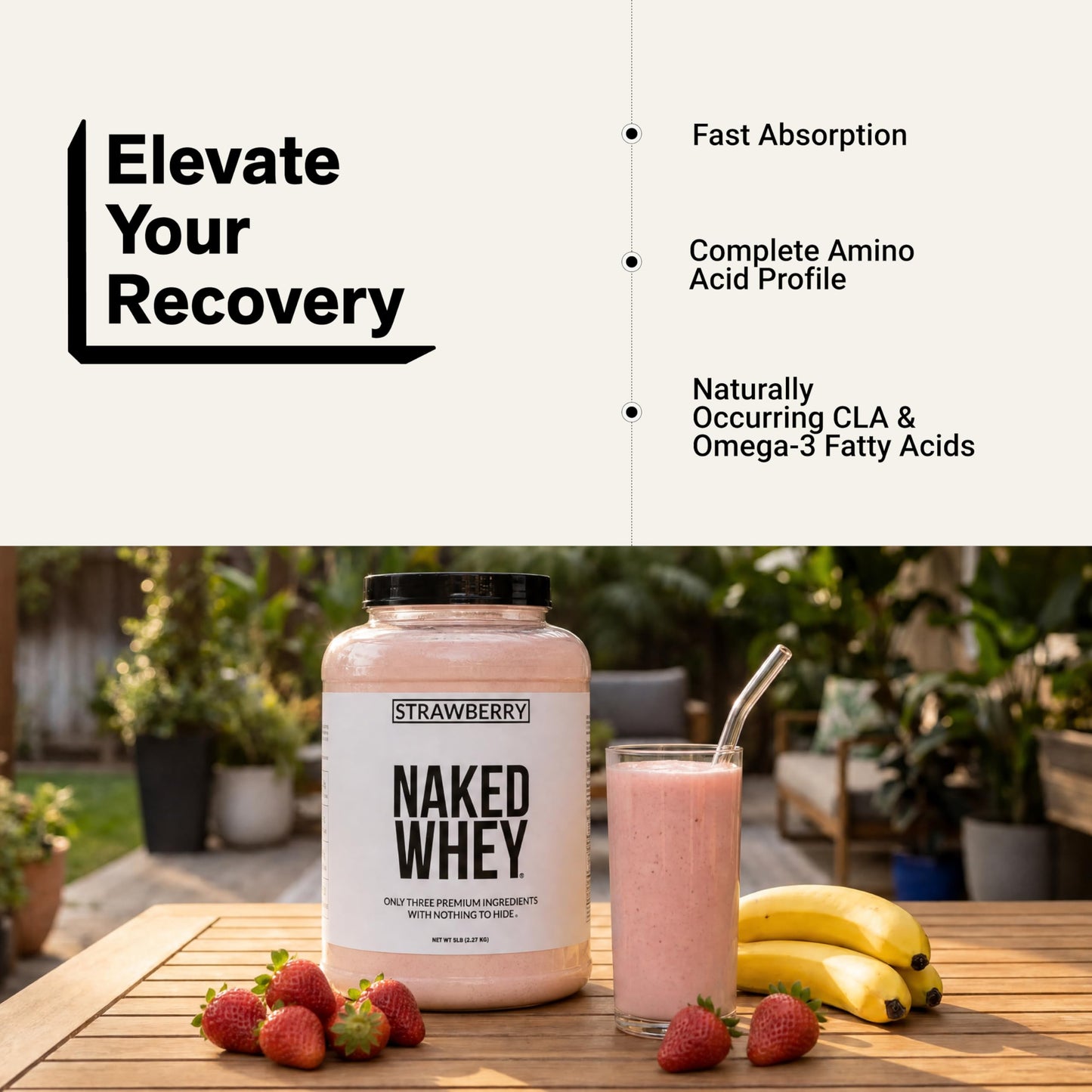 NAKED Strawberry Whey Protein Powder 80 Servings