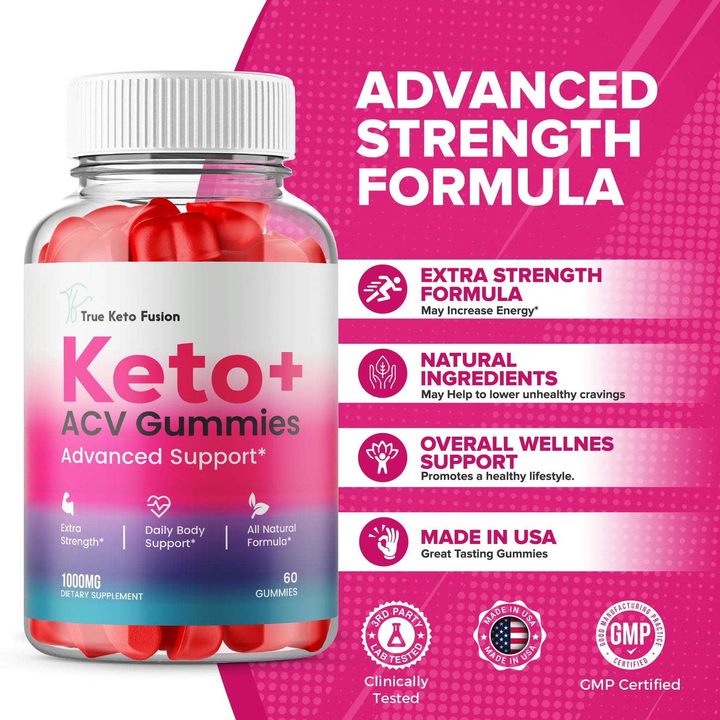 Lofero True Keto Fusion Gummies Apple Cider Vinegar Advanced Formula Gummy 300 ct