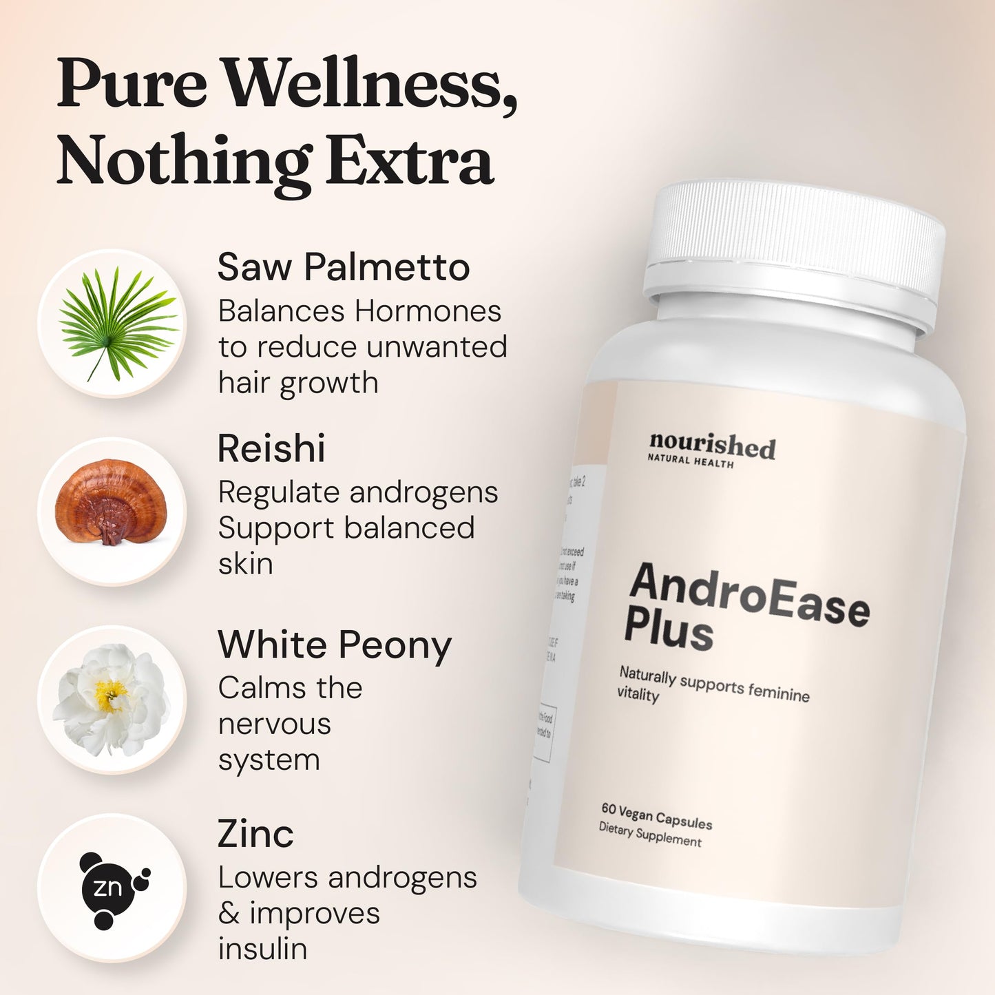 Nourished Natural Health AndroEase Plus Capsule, 60 Count