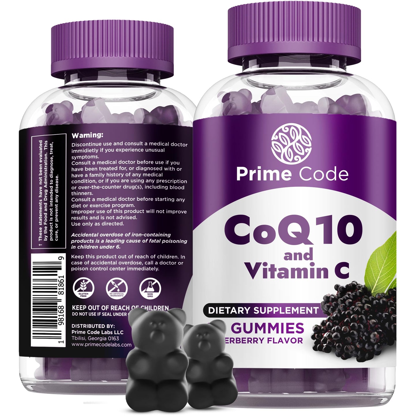 Prime Code CoQ10 Gummies 200mg with Vitamin C, 60 Gummies
