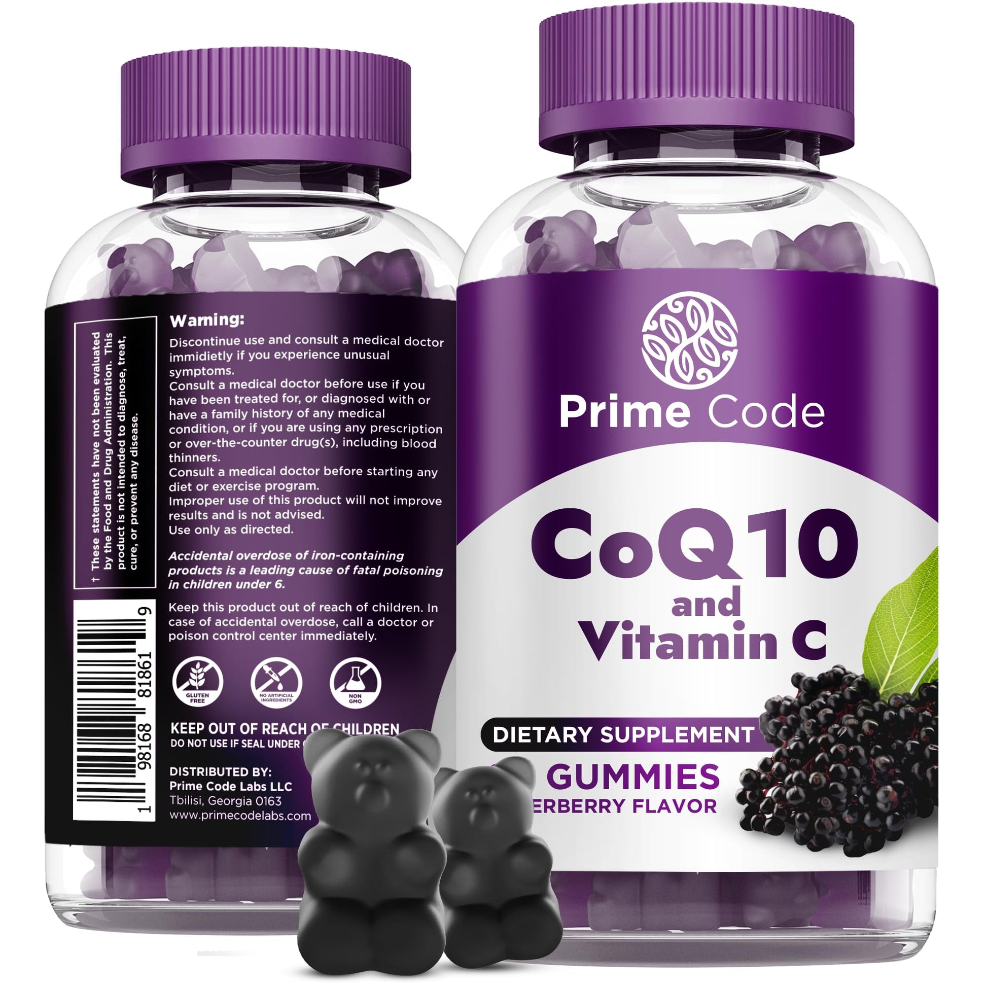 Prime Code CoQ10 Gummies 200mg with Vitamin C, 60 Gummies
