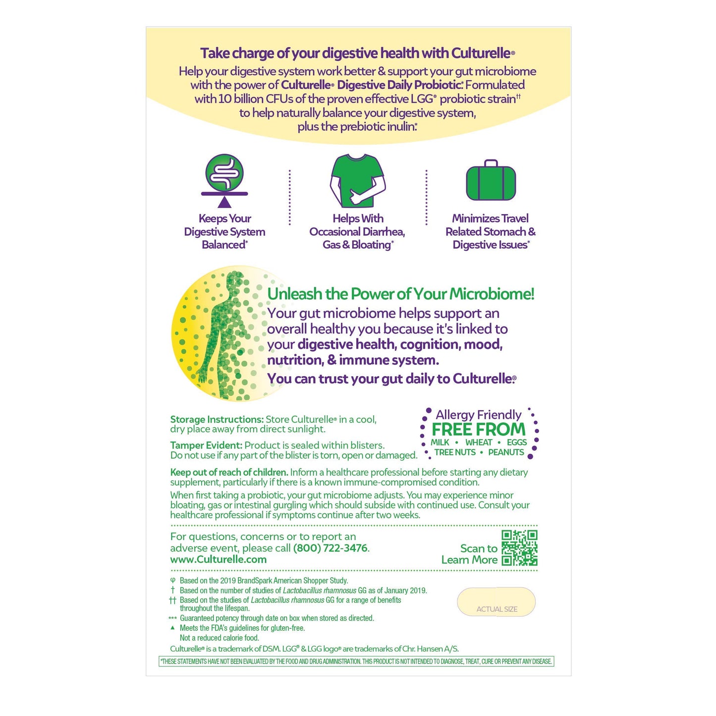 Culturelle Digestive Health Daily Formula Probiotic Capsule, 50 Count
