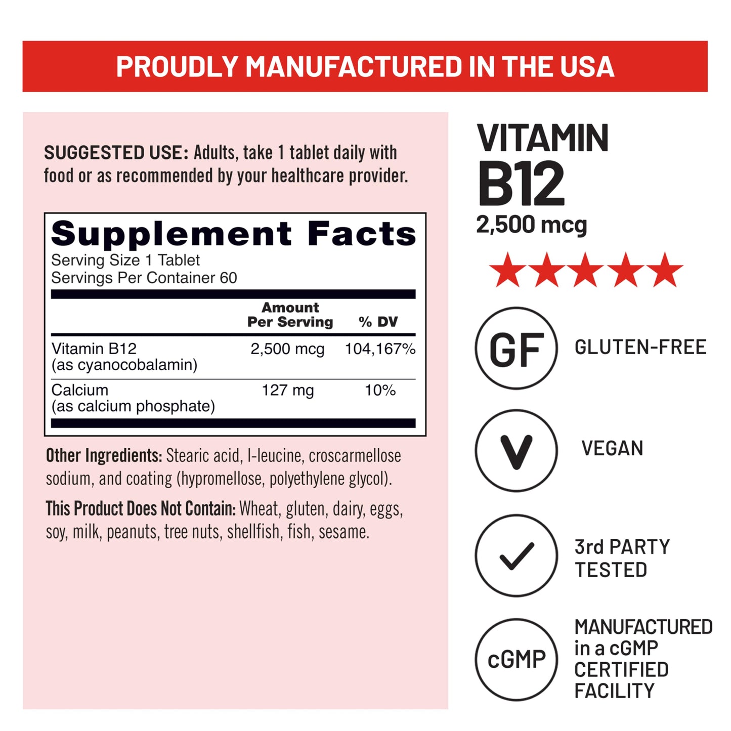 NatureWise Vitamin B12 Extra Strength 2500mcg Tablet, 60 Tablets