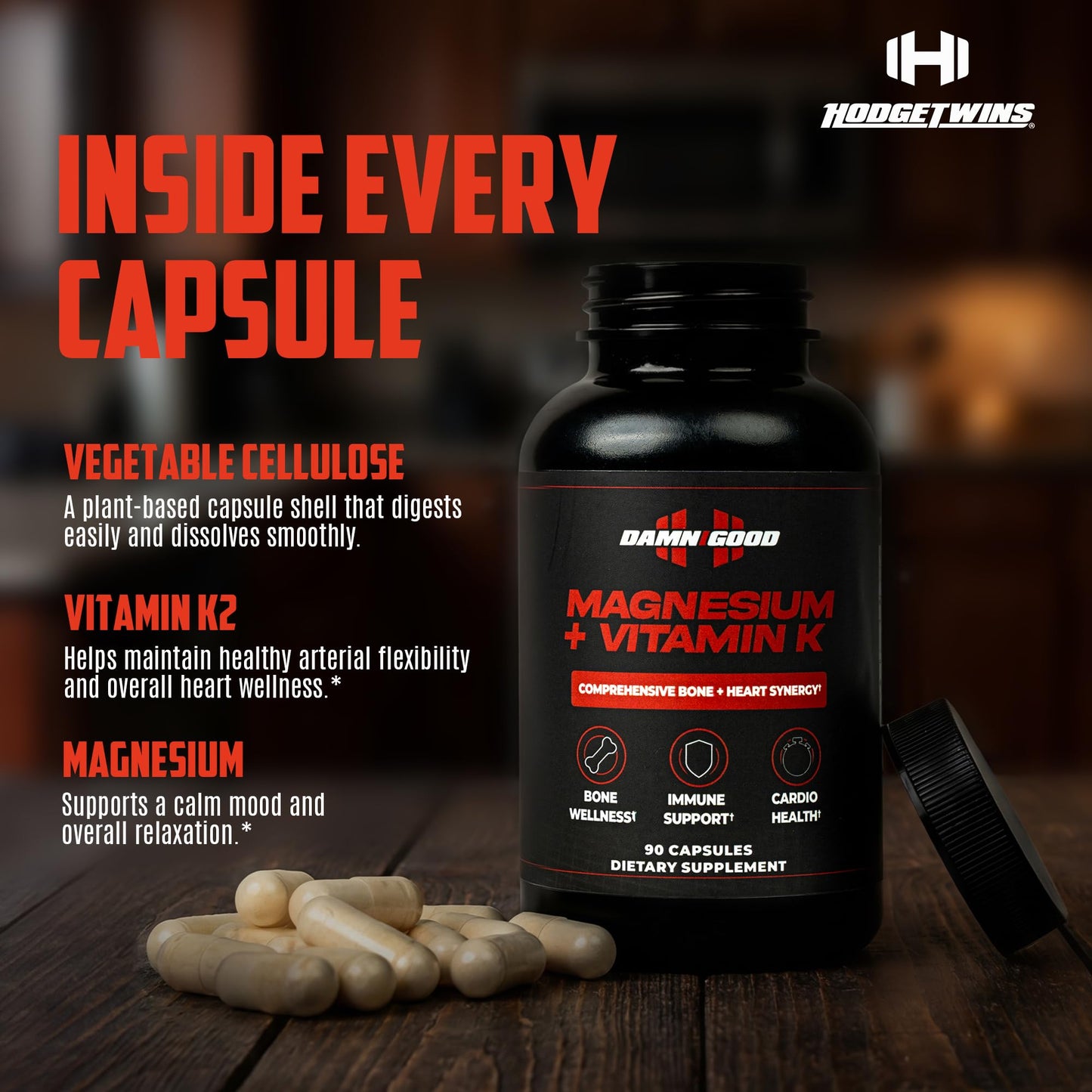 DAMN GOOD K2 Magnesium Supplement Capsule 90 Count
