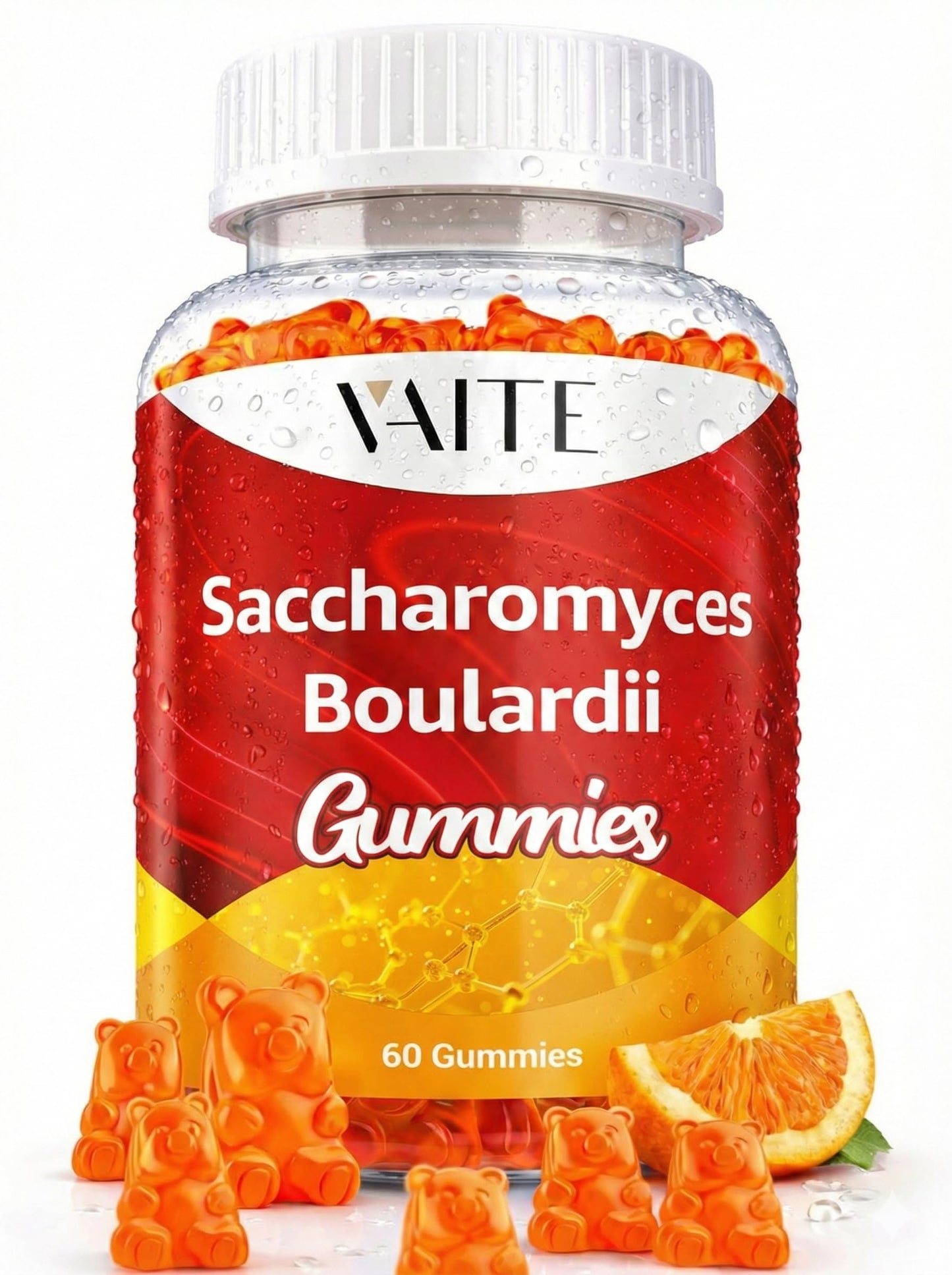 VAITE Saccharomyces boulardii Probiotics 500mg Gummies, 60 Count
