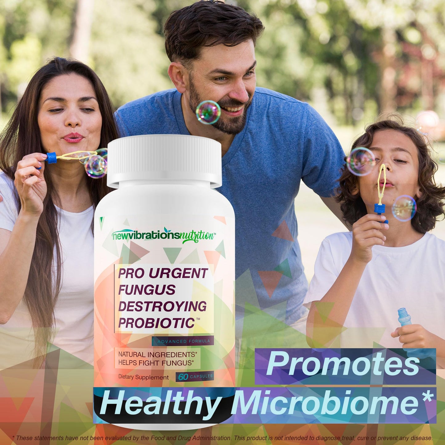 New Vibrations Nutrition Pro Urgent Fungus Destroying Probiotic Capsules, 60 Count