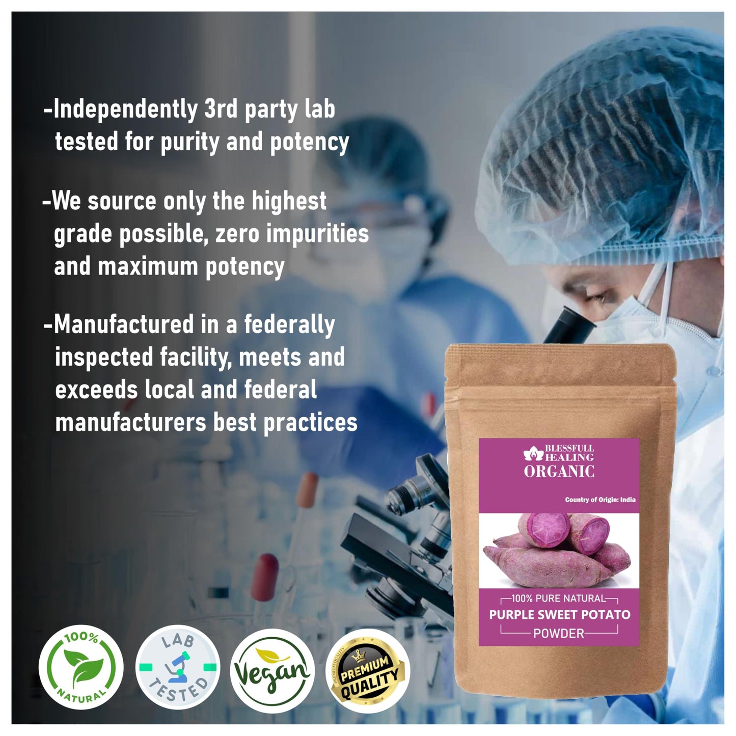 Blessfull Healing Organic Purple Sweet Potato Powder 3.53 oz