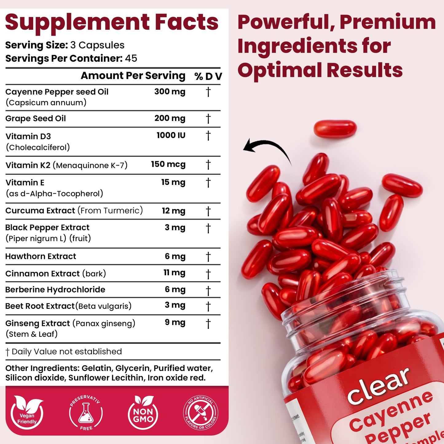 Clear Probiotics Cayenne Pepper Softgel 135 Softgels