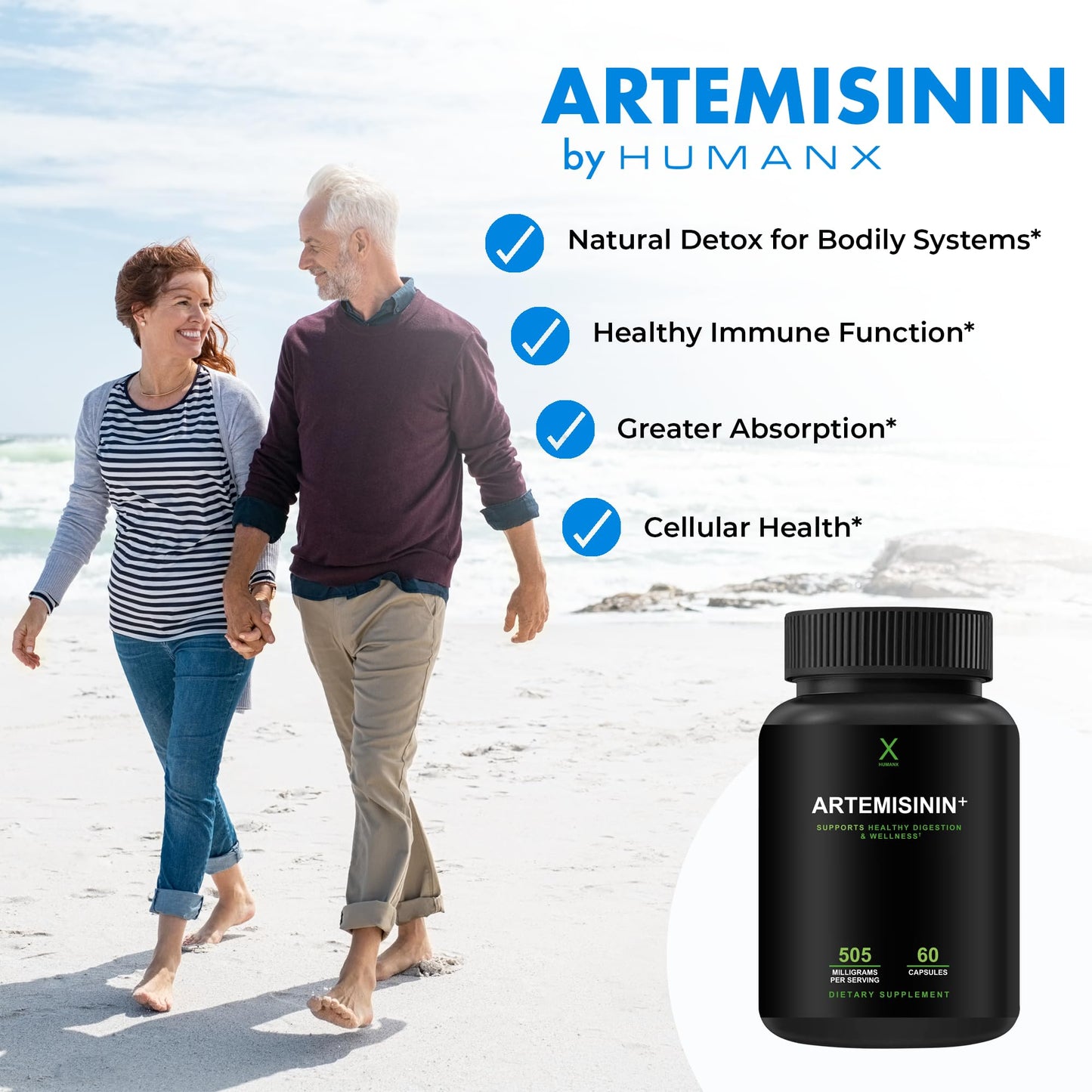 HUMANX Artemisinin 505mg with Bioperine Capsules, 60 Count